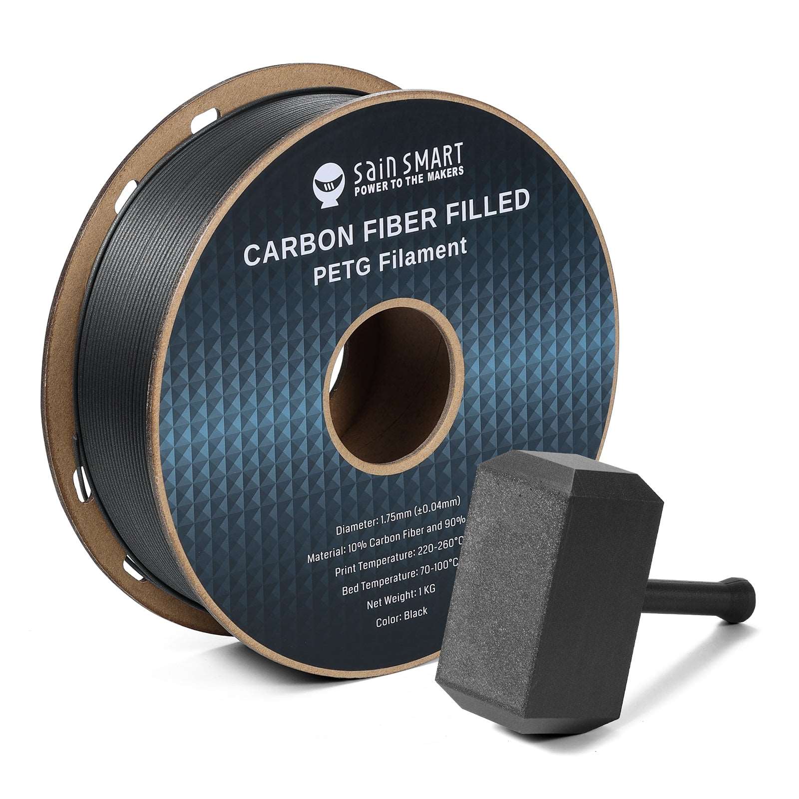 Black, Bronze Carbon Fiber PETG Filament, 1.75mm, Accuracy +/-0.04mm 1KG (2.2lbs)   Filament   3DPrintiverse.com