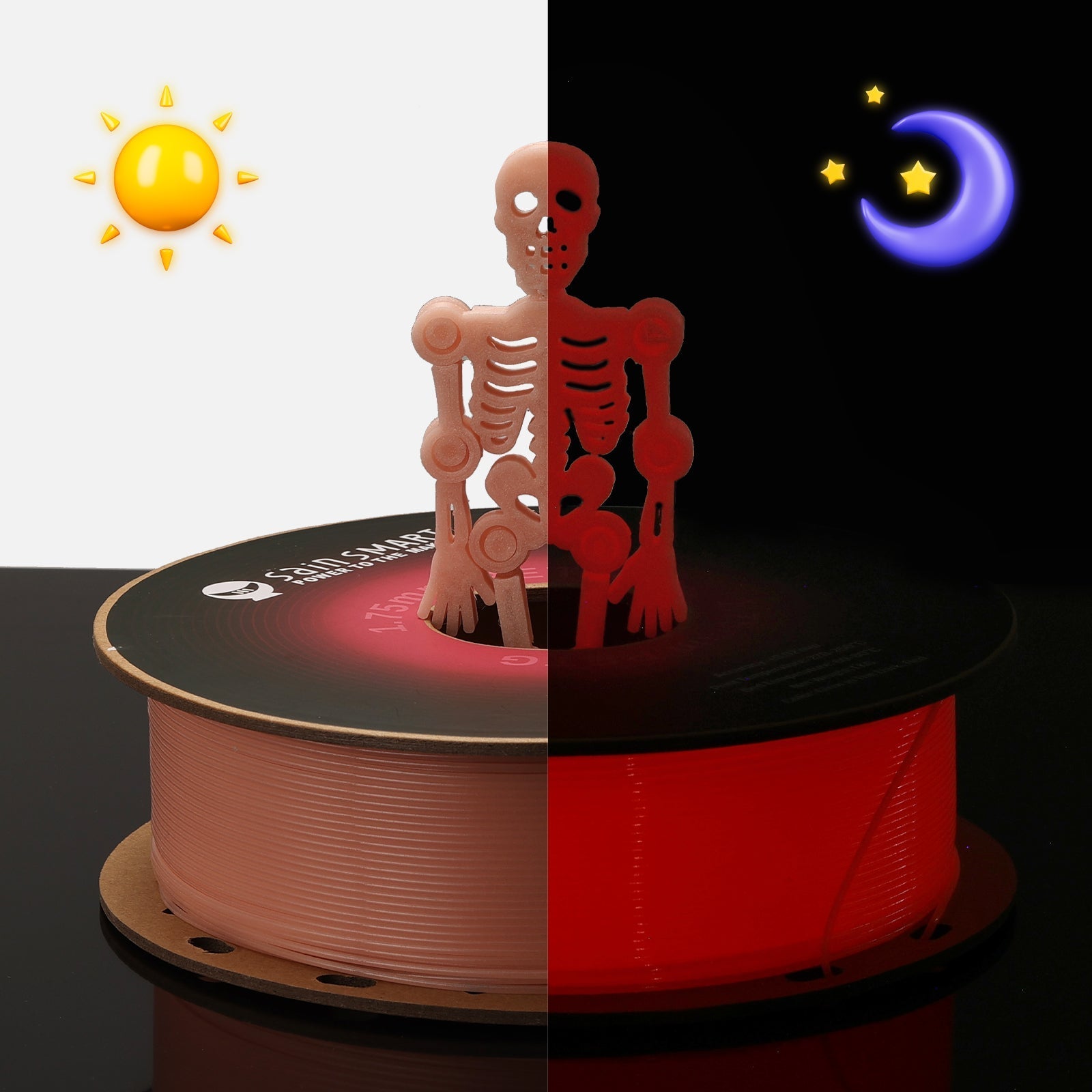Glow-in-the-dark Red 1.75mm PRO-3 PETG Filament, 1kg   Filament   3DPrintiverse.com