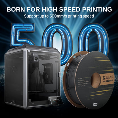 GT-3 High Speed PETG Filament, Glossy, 1.75mm, +/-0.04mm, 1KG, Black White Transparent   Filament   3DPrintiverse.com