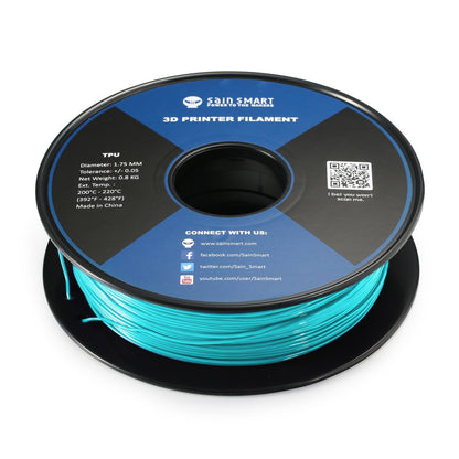 Neon Cyan, Cyberpunk Color TPU Filament 1.75mm 0.8kg/1.76lb   Filament   3DPrintiverse.com