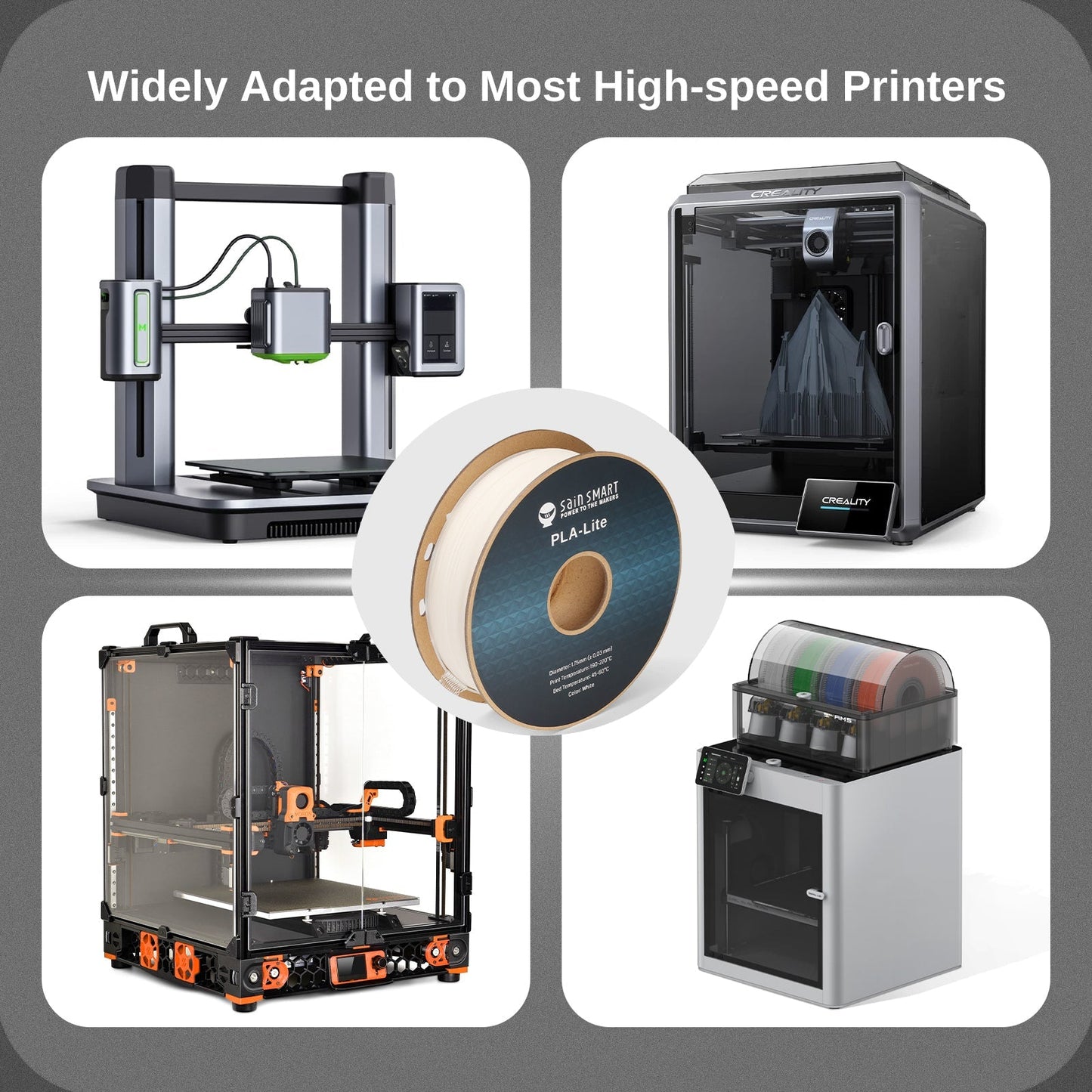 GT-3 High Speed PLA-Lite Filament 1.75mm, 1KG, ±0.03mm, Black/White   Filament   3DPrintiverse.com