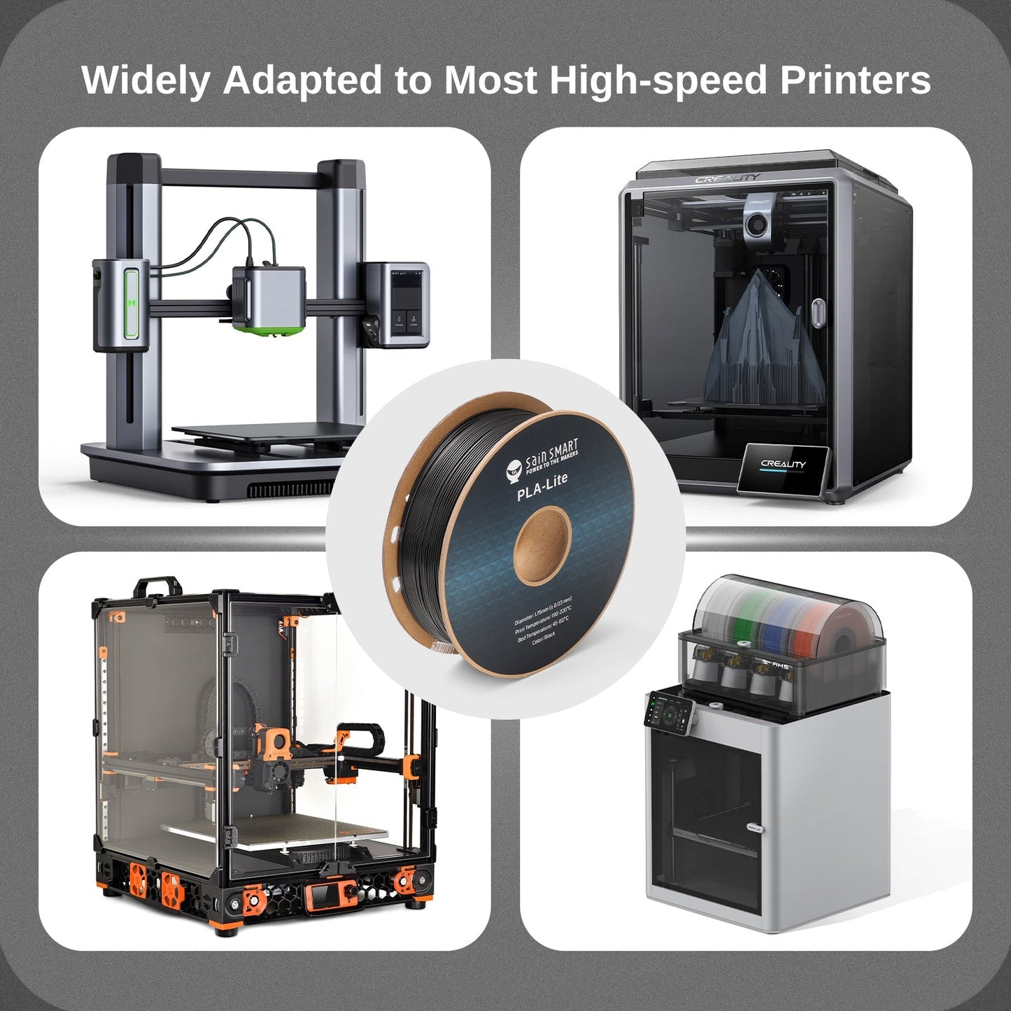 GT-3 High Speed PLA-Lite Filament 1.75mm, 1KG, ±0.03mm, Black/White   Filament   3DPrintiverse.com