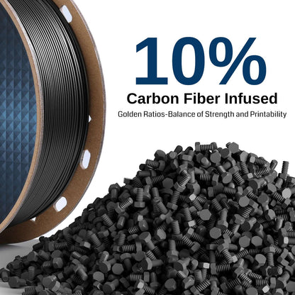 Carbon Fiber ASA Filament, 1.75mm Black, UV & Weather Resistant, Fit for Outdoor Functional Parts, 1kg, Accuracy +/- 0.04 mm   Filament   3DPrintiverse.com