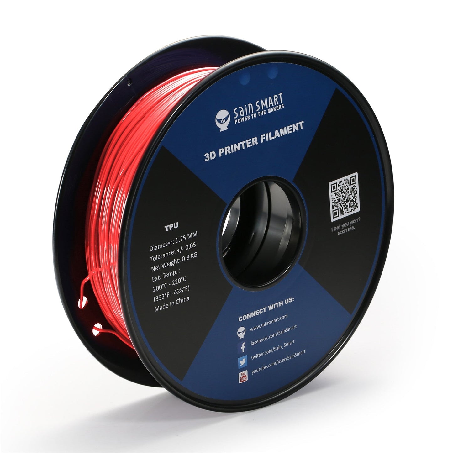 Neon Scarlet, Cyberpunk Color TPU 1.75mm Filament 0.8kg/1.76lb   Filament   3DPrintiverse.com