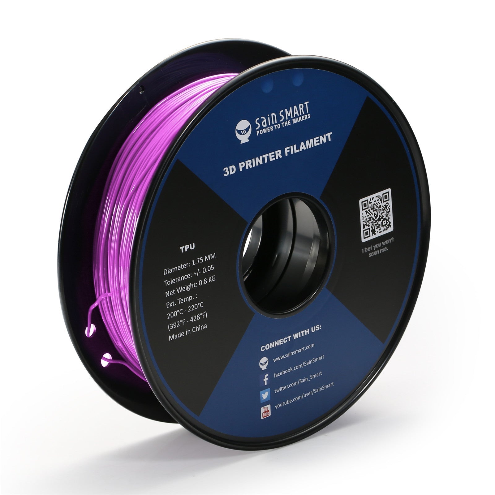 Neon Magenta, Cyberpunk Color TPU 1.75mm Filament 0.8kg/1.76lb   Filament   3DPrintiverse.com