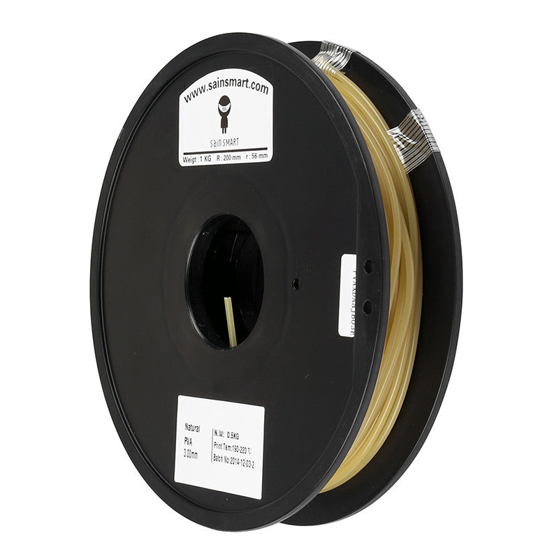 Natural, Water Soluble PVA 1.75mm Filament 0.5kg/1.1lb   Filament   3DPrintiverse.com