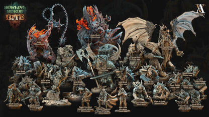 3D Printed Archvillain Games Akata Bust Howling Horde 28 32mm D&D   3D printed terrain   3DPrintiverse.com