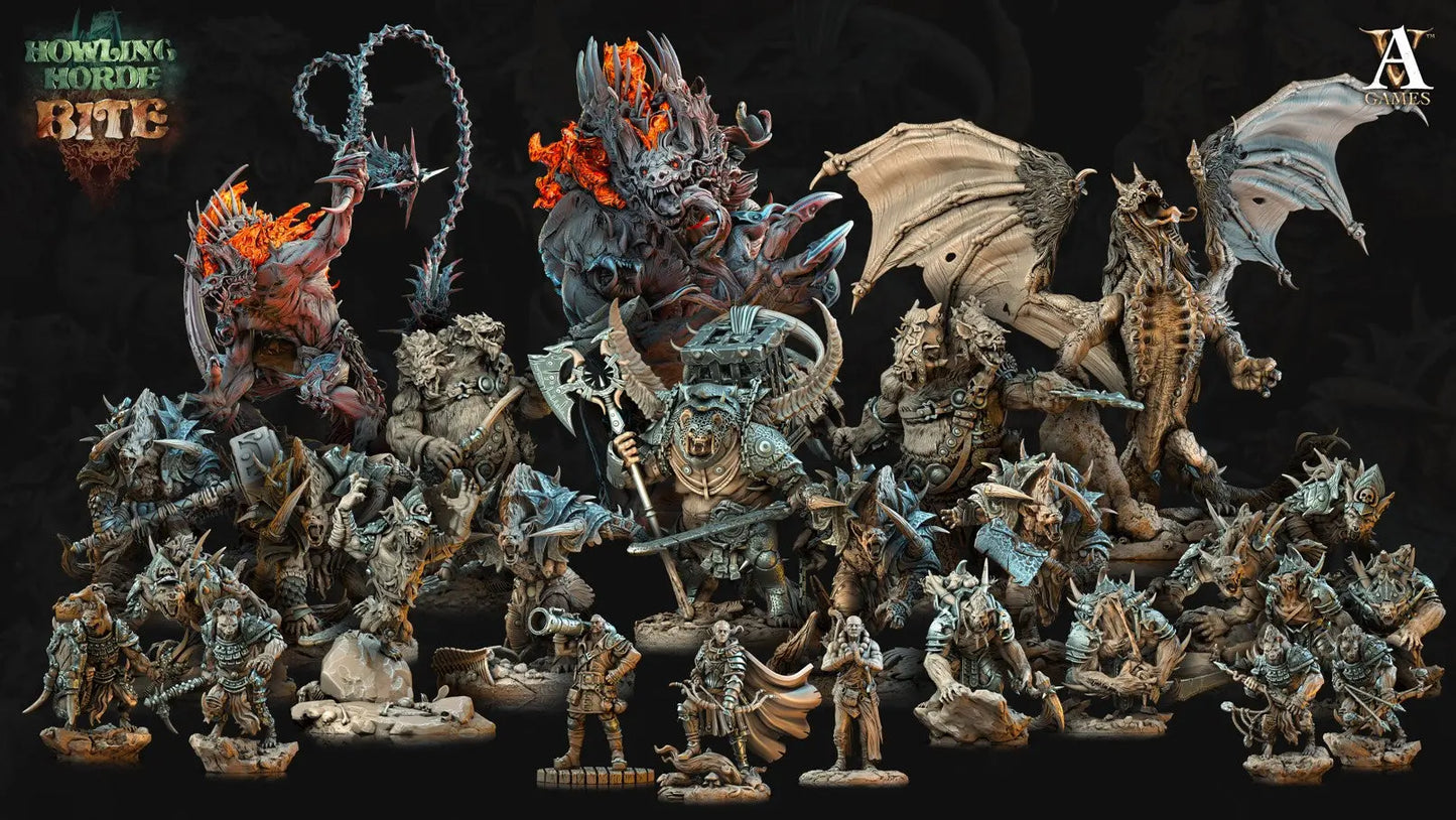 3D Printed Archvillain Games Akata Howling Horde 28 32mm D&D   3D printed terrain   3DPrintiverse.com