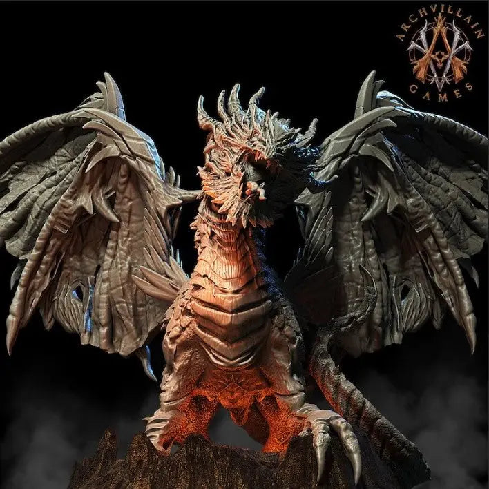 3D Printed Archvillain Games - Lava Dragon 28mm 32mm D&D   3D printed terrain   3DPrintiverse.com