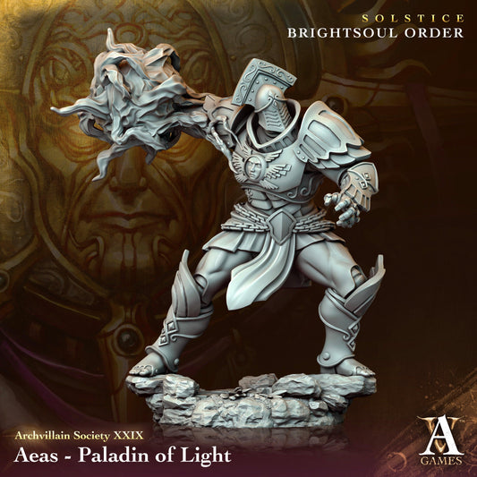 3D Printed Archvillain Games Aeas - Paladin of Light Archvillain Society Vol. XXIX 28 32mm D&D 3D Printing Boss
