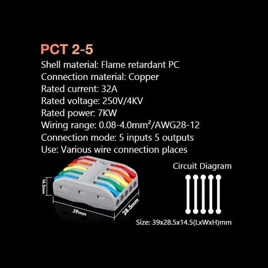 5-5 Fast Wire Cable Connectors / Wago Connector
