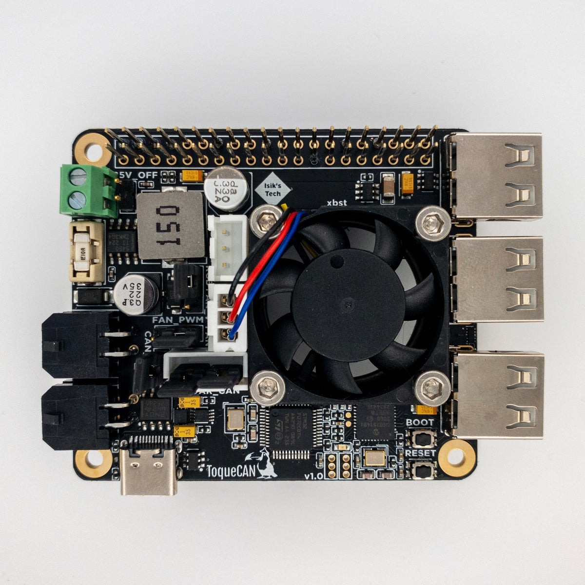 ToqueCAN: Pi Toque With 2x CAN, 3 Port USB Hub and 24V>5V@5A Regulator      3DPrintiverse.com