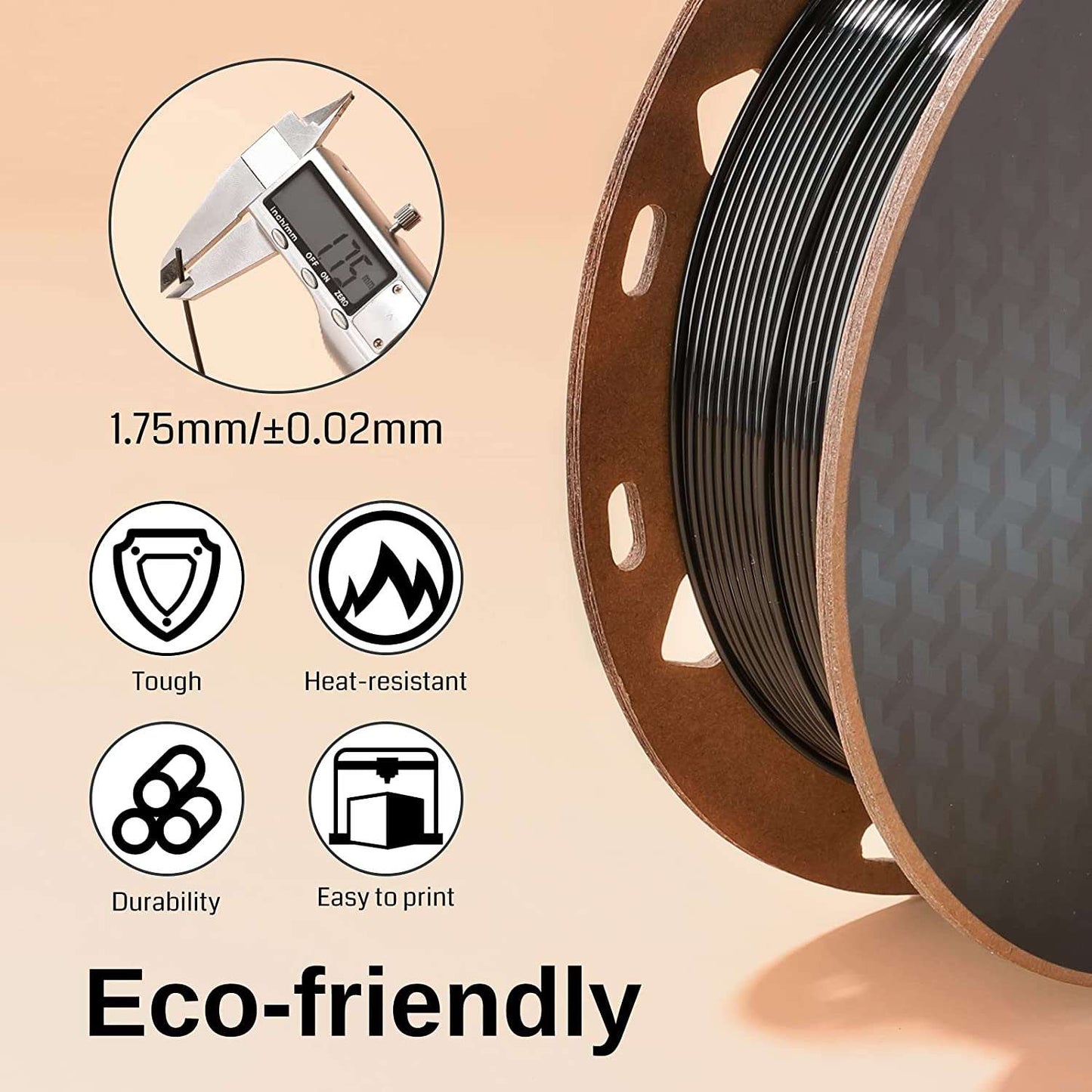 Black, White, Brown, Silver 1.75mm PRO-3 PETG Filament, 500g x 4pack   Filament   3DPrintiverse.com