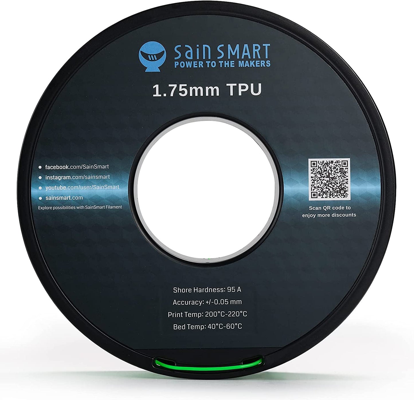 Neon Green, Cyberpunk Color TPU Filament 1.75mm 0.8kg/1.76lb   Filament   3DPrintiverse.com