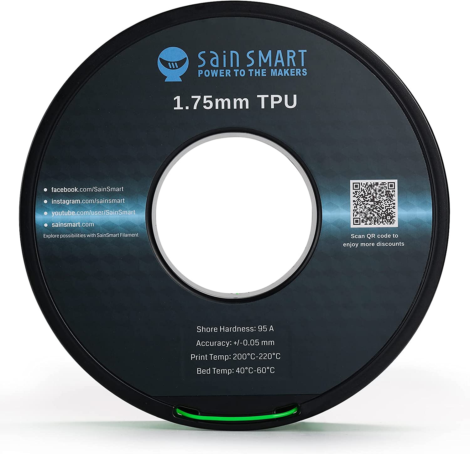 Neon Green, Cyberpunk Color TPU Filament 1.75mm 0.8kg/1.76lb   Filament   3DPrintiverse.com