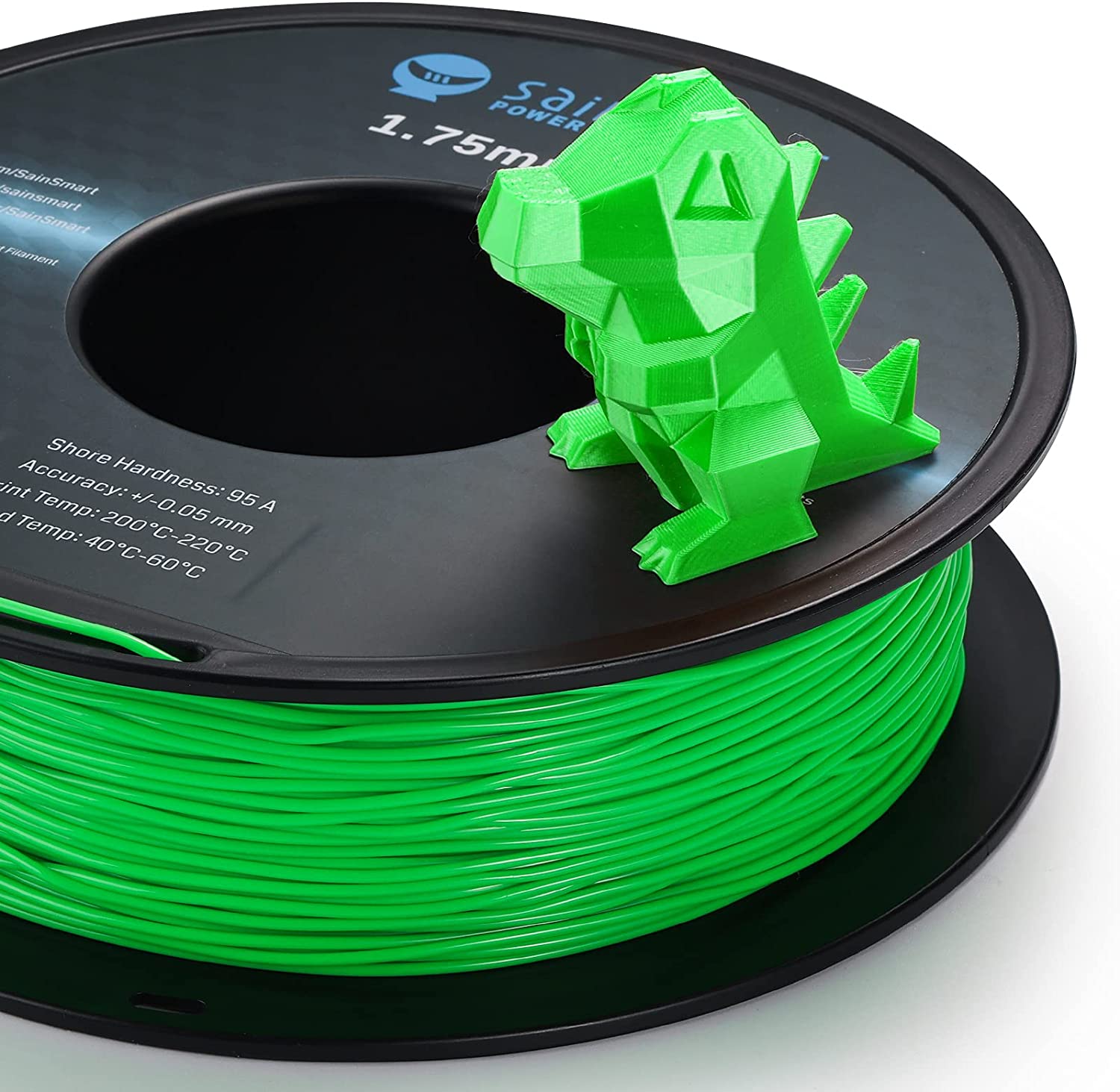 Neon Green, Cyberpunk Color TPU Filament 1.75mm 0.8kg/1.76lb   Filament   3DPrintiverse.com