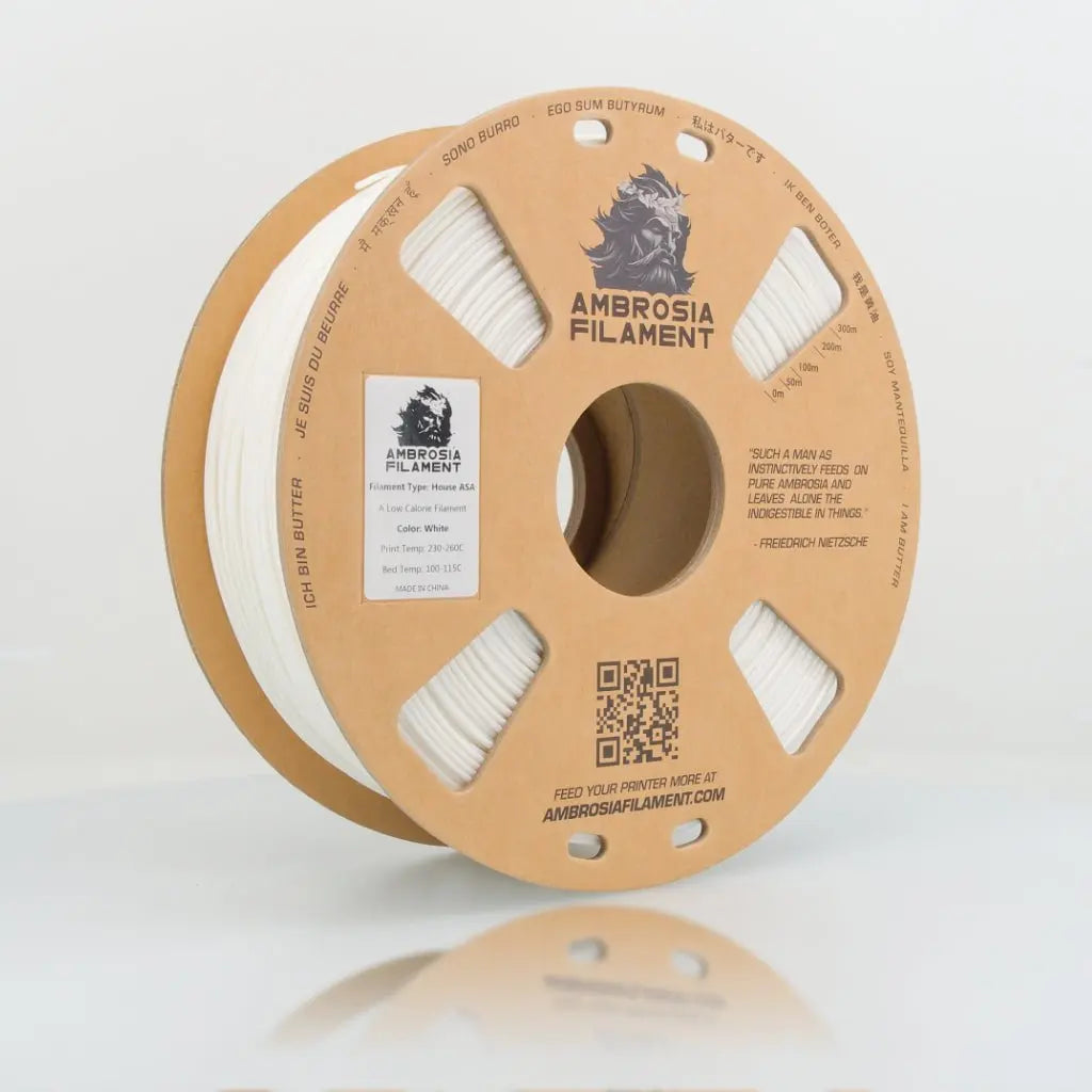 AMBROSIA ASA Filament of the Gods - 1KG Bambu AMS Friendly Cardboard Spools Premium 3D Printing Filament House ASA   Filament  22.99 3DPrintiverse.com