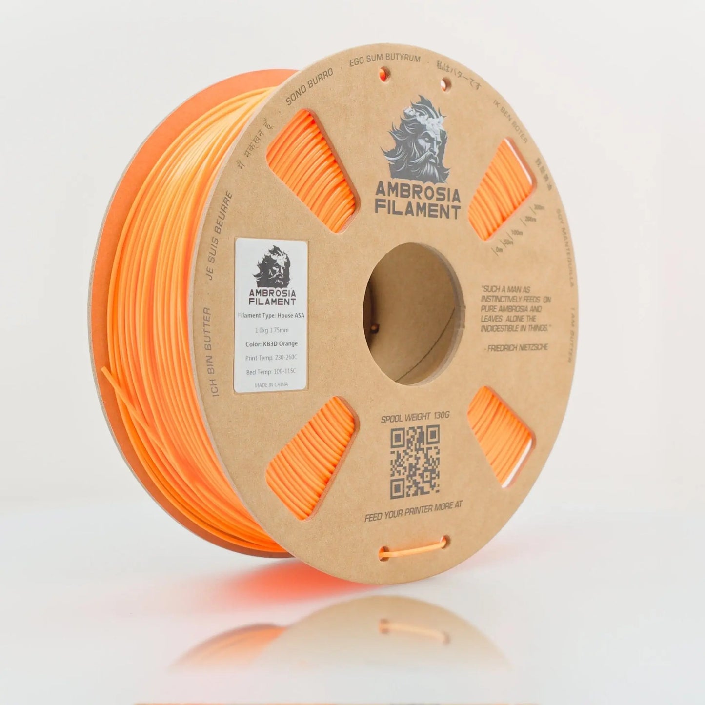 AMBROSIA ASA Filament of the Gods - 1KG Bambu AMS Friendly Cardboard Spools Premium 3D Printing Filament House ASA   Filament  22.99 3DPrintiverse.com