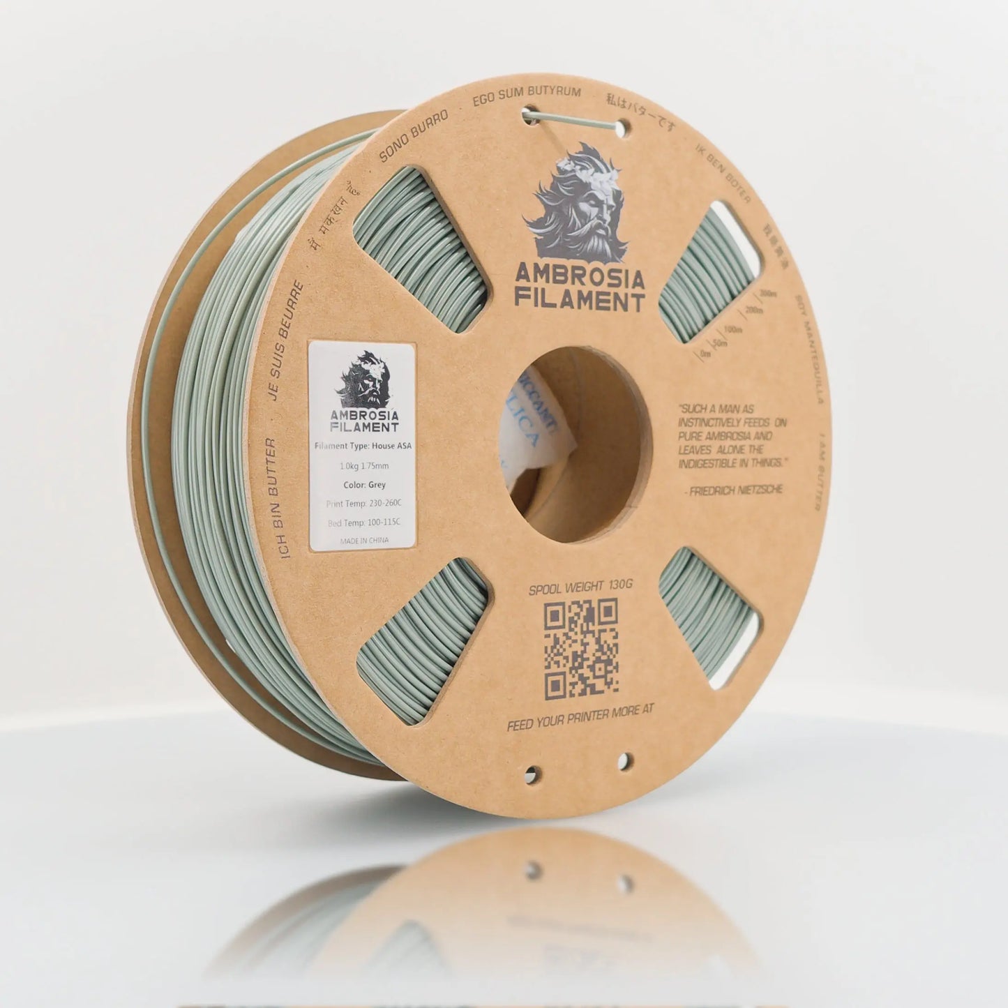 AMBROSIA ASA Filament of the Gods - 1KG Bambu AMS Friendly Cardboard Spools Premium 3D Printing Filament House ASA   Filament  22.99 3DPrintiverse.com