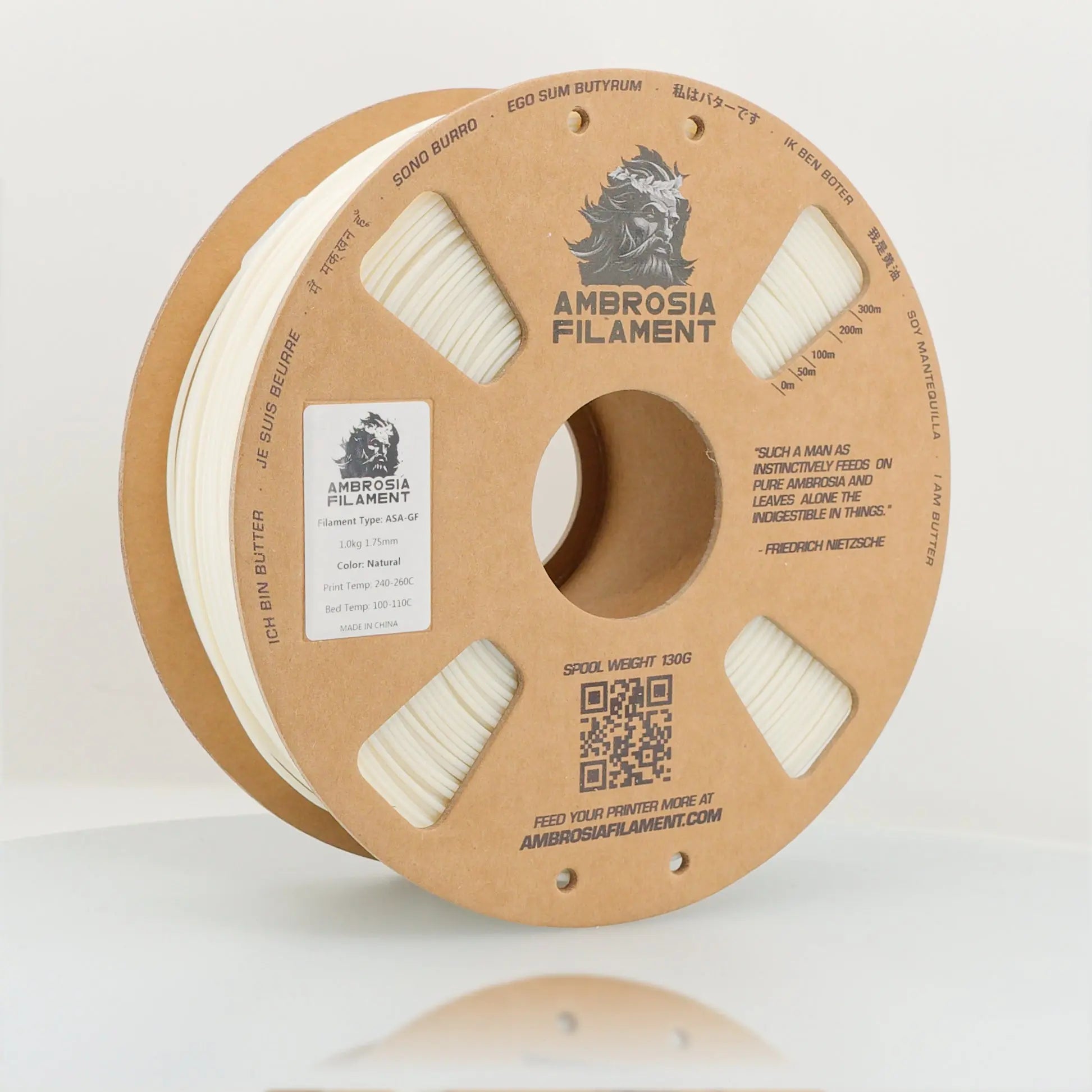 AMBROSIA ASA-GF Glass Filled ASA Filament of the Gods - 1KG Bambu AMS Friendly Cardboard Spools Premium 3D Printing Filament   Filament  26.99 3DPrintiverse.com