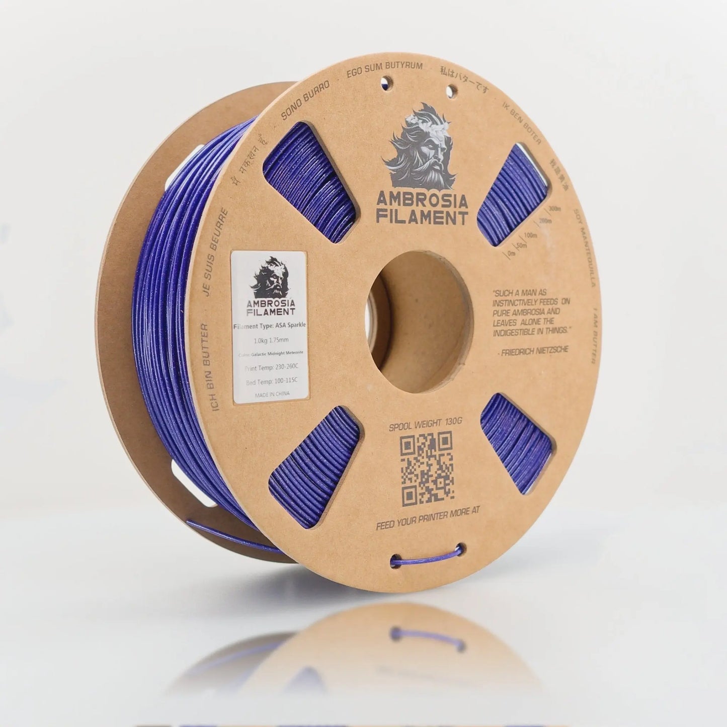AMBROSIA ASA Galactic Filament of the Gods (Glitter / Sparkle) - 1KG Bambu AMS Friendly Cardboard Spools Premium 3D Printing Filament   Filament  23.99 3DPrintiverse.com