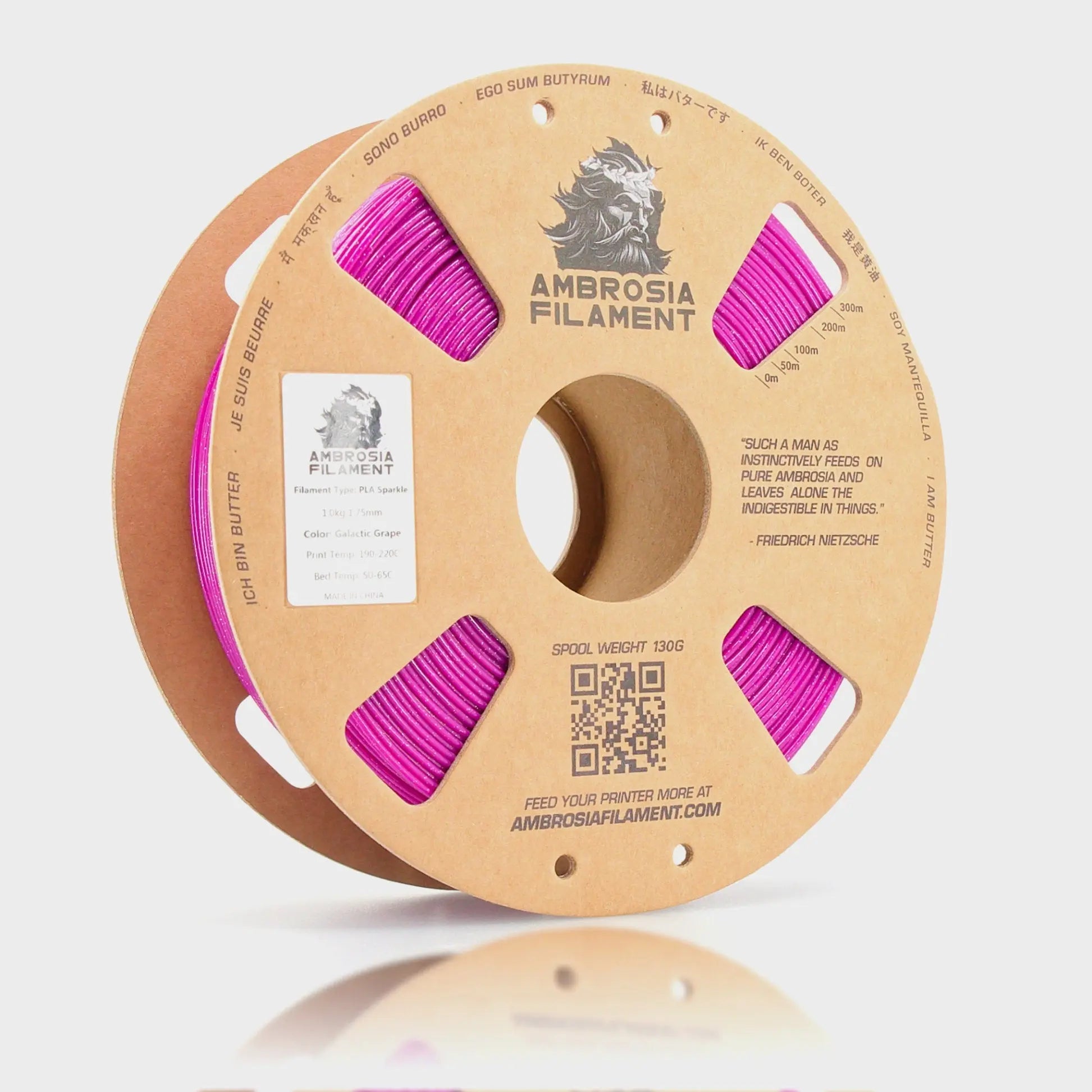 AMBROSIA Galactic (Sparkle) PLA Filament of the Gods - 1KG Bambu AMS Friendly Cardboard Spools Premium 3D Printing Filament   Filament  19.99 3DPrintiverse.com