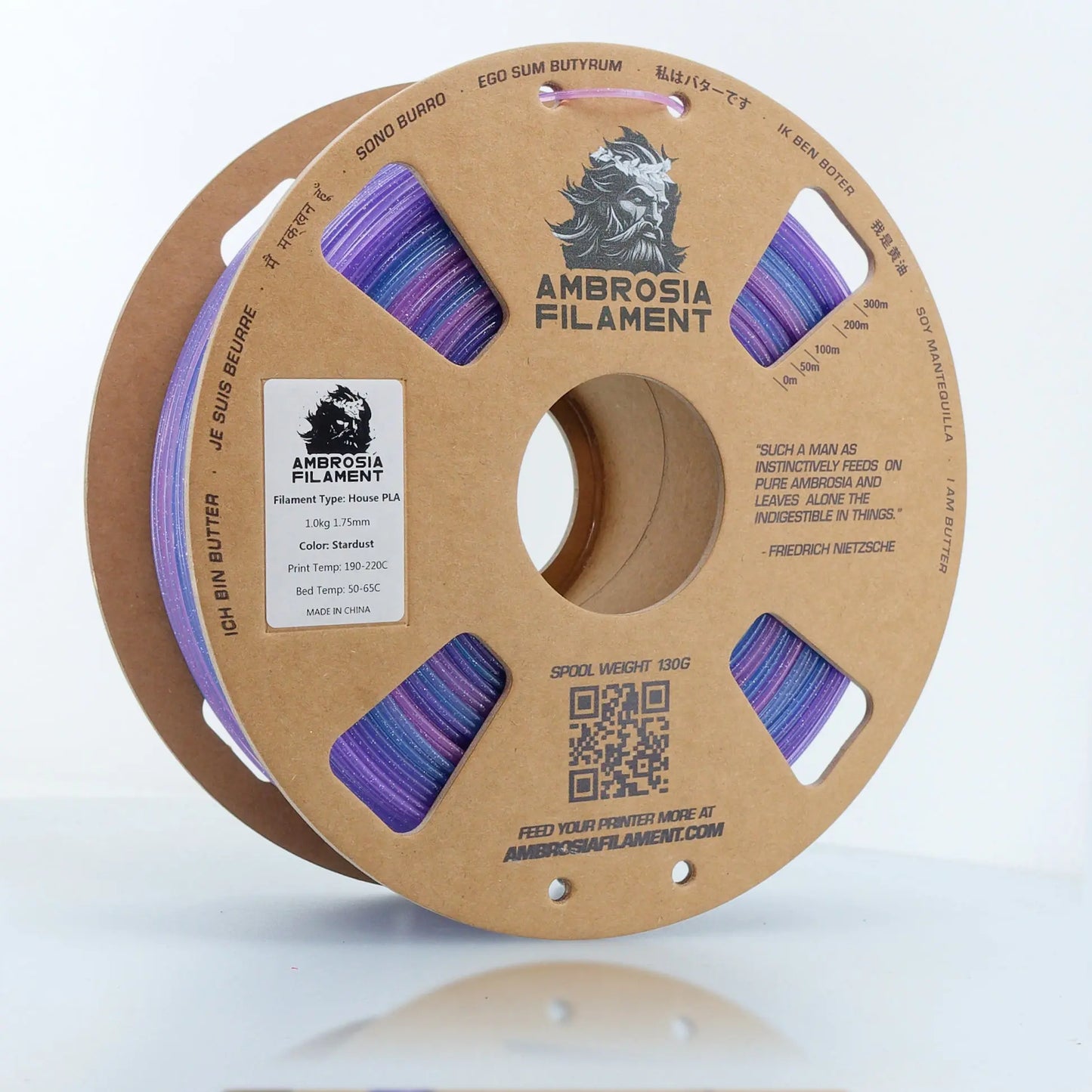 AMBROSIA Galactic (Sparkle) PLA Filament of the Gods - 1KG Bambu AMS Friendly Cardboard Spools Premium 3D Printing Filament   Filament  19.99 3DPrintiverse.com