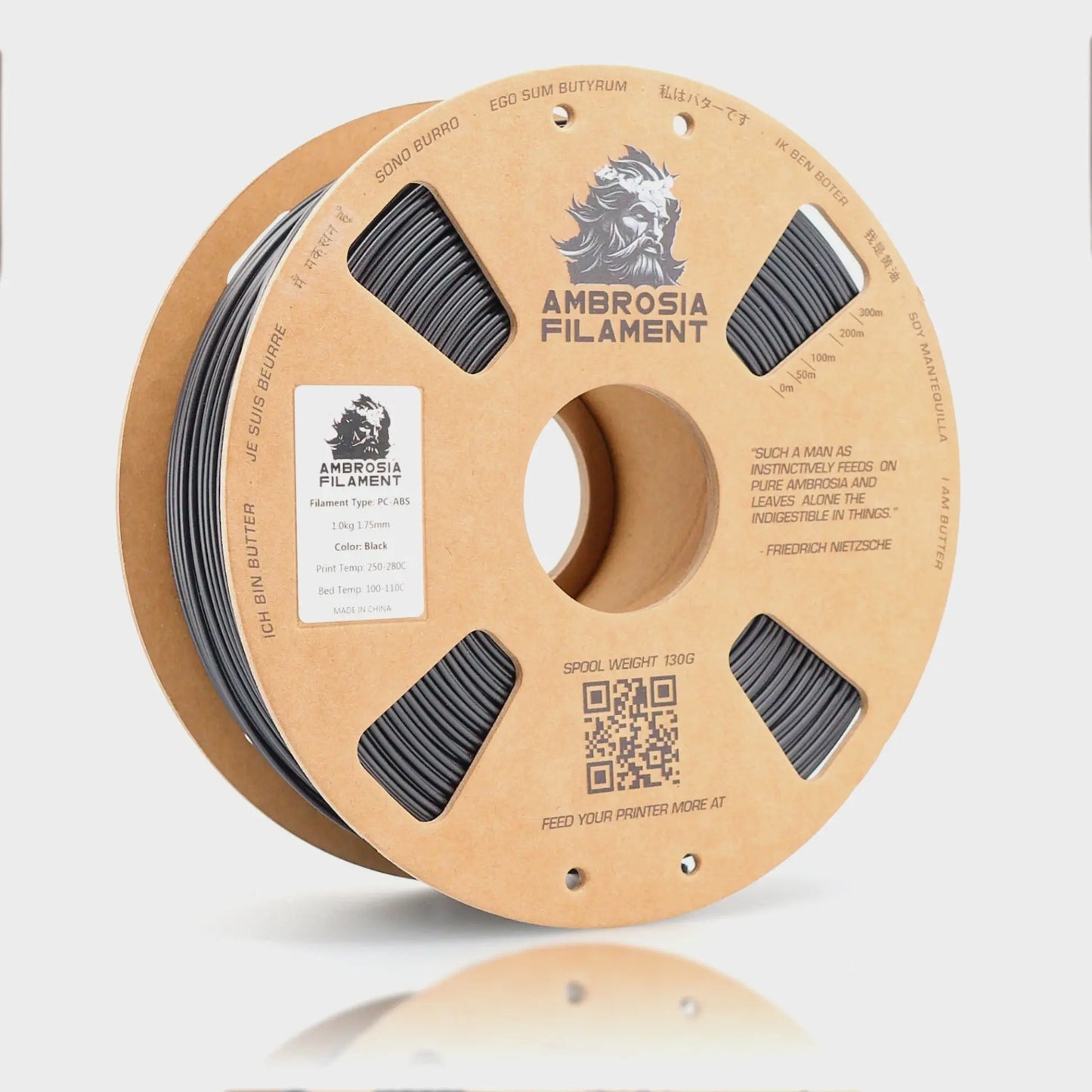 AMBROSIA PC-ABS Filament of the Gods - 1KG Bambu AMS Friendly Cardboard Spools Premium 3D Printing Filament House Polycarbonate ABS   Filament  24.99 3DPrintiverse.com