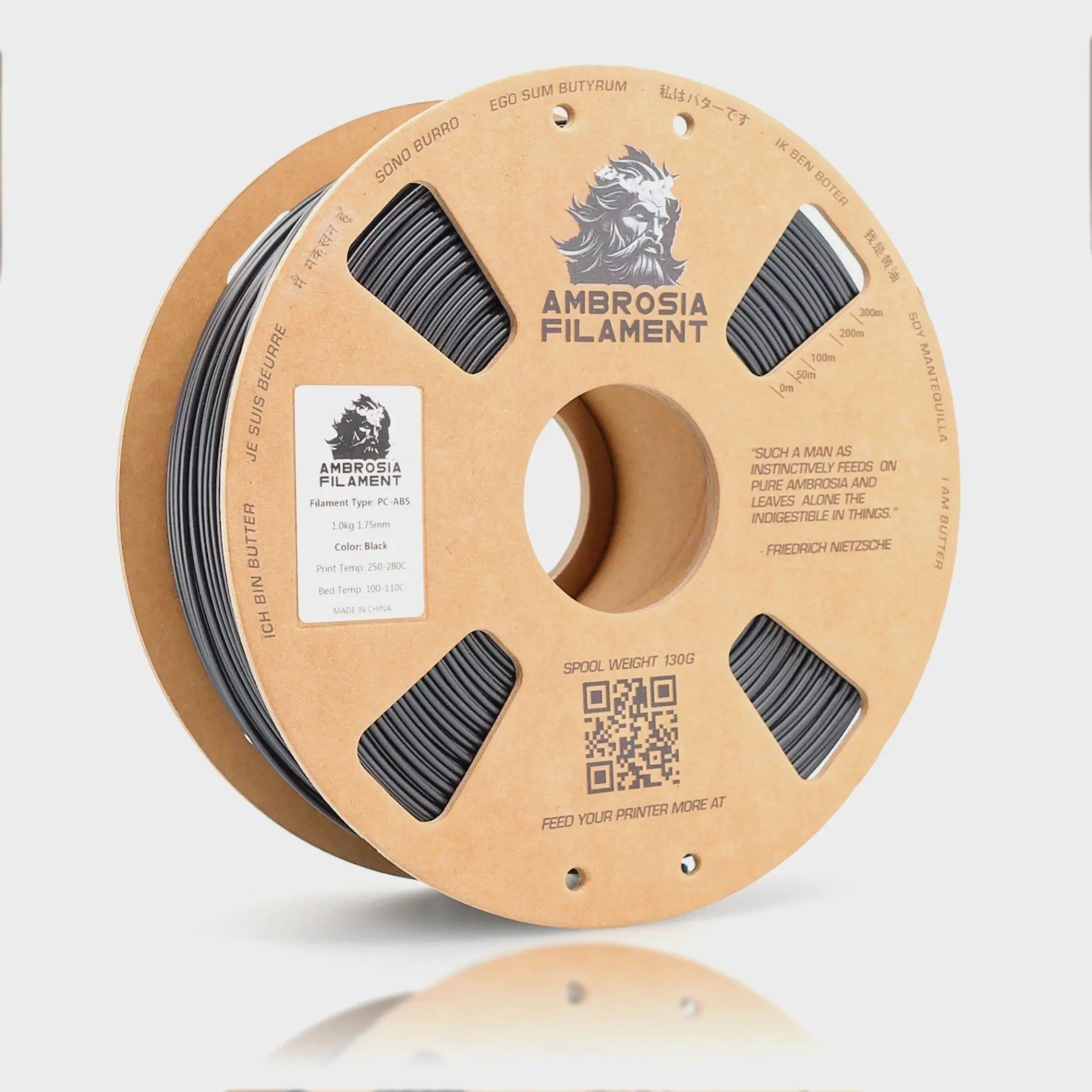 AMBROSIA PC-ABS Filament of the Gods - 1KG Bambu AMS Friendly Cardboard Spools Premium 3D Printing Filament House Polycarbonate ABS   Filament  24.99 3DPrintiverse.com