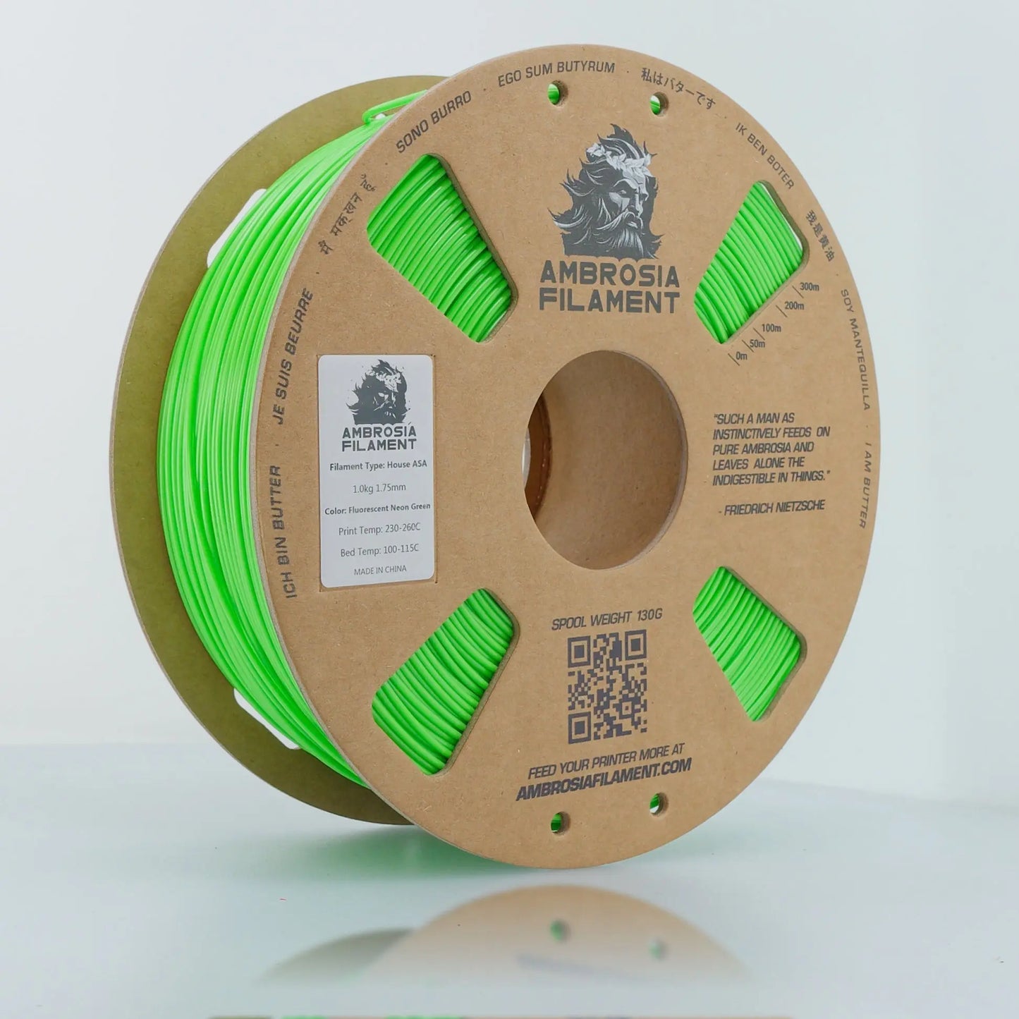 AMBROSIA PLA Filament of the Gods - 1KG Bambu AMS Friendly Cardboard Spools Premium 3D Printing Filament   Filament   3DPrintiverse.com