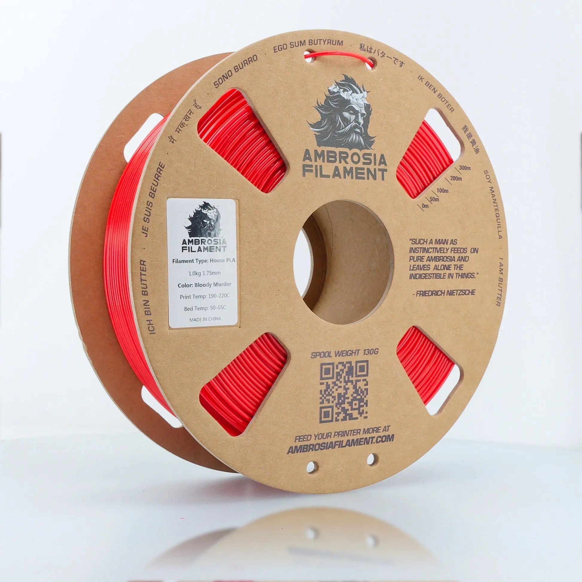 AMBROSIA PLA Filament of the Gods - 1KG Bambu AMS Friendly Cardboard Spools Premium 3D Printing Filament   Filament  19.99 3DPrintiverse.com