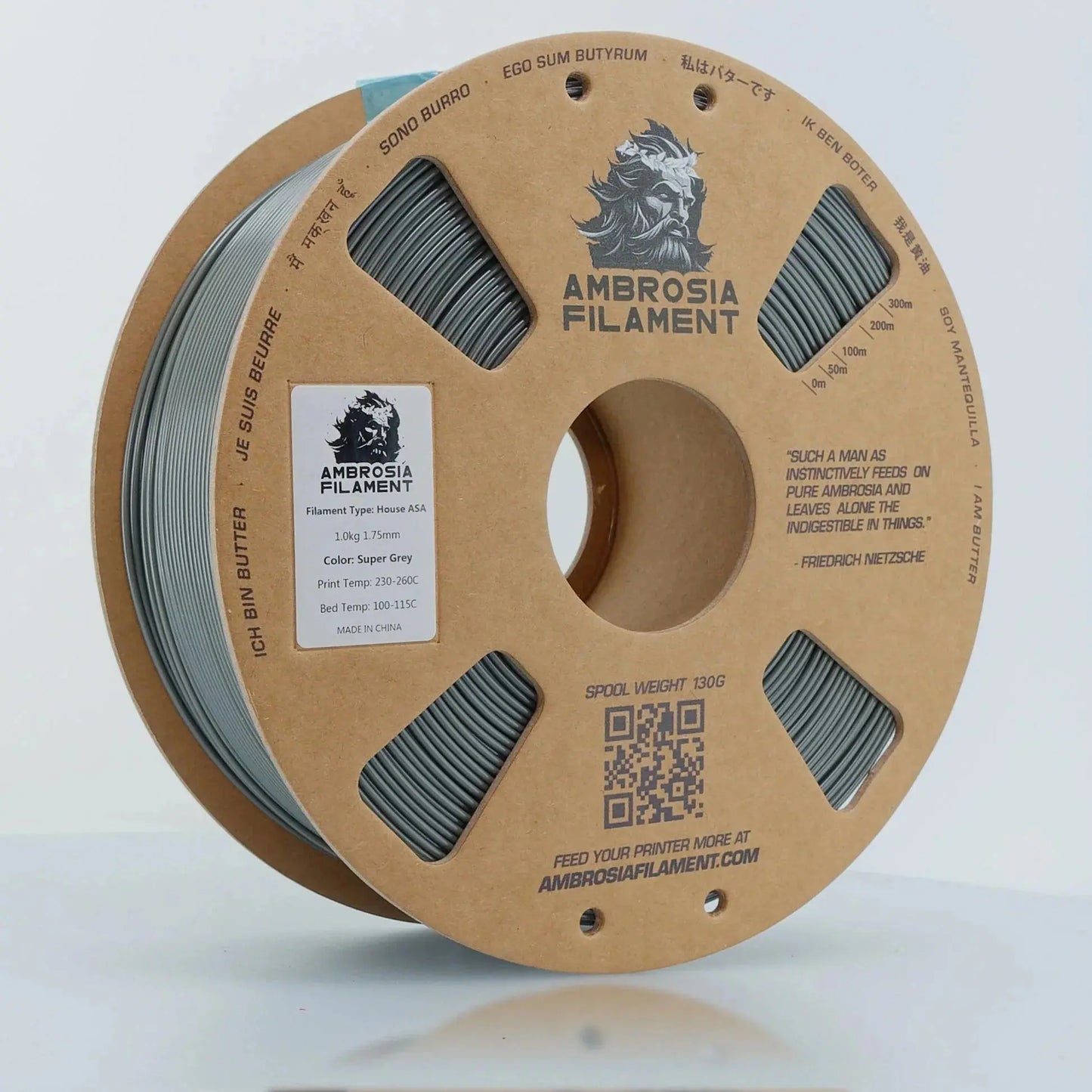 AMBROSIA PLA Filament of the Gods - 1KG Bambu AMS Friendly Cardboard Spools Premium 3D Printing Filament   Filament   3DPrintiverse.com