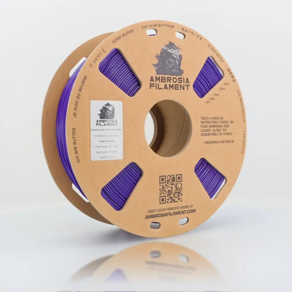 AMBROSIA Über ABS Filament of the Gods - 1KG Bambu AMS Friendly Cardboard Spools Premium 3D Printing Filament ABS+   Filament  20.99 3DPrintiverse.com