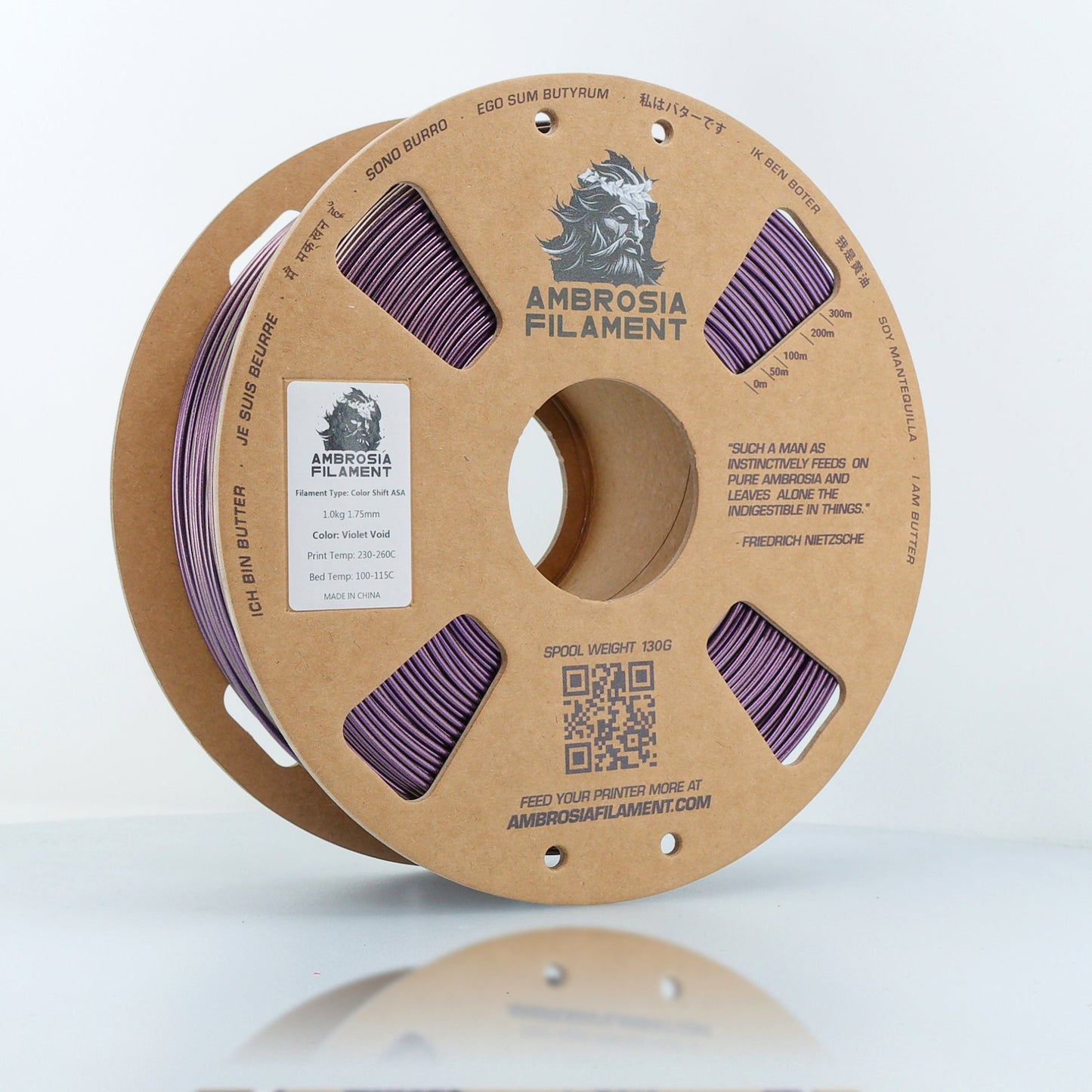 AMBROSIA Dolos Color Shifting ASA Filament of the Gods - 1KG Bambu AMS Friendly Cardboard Spools Premium 3D Printing Filament West3D Printing