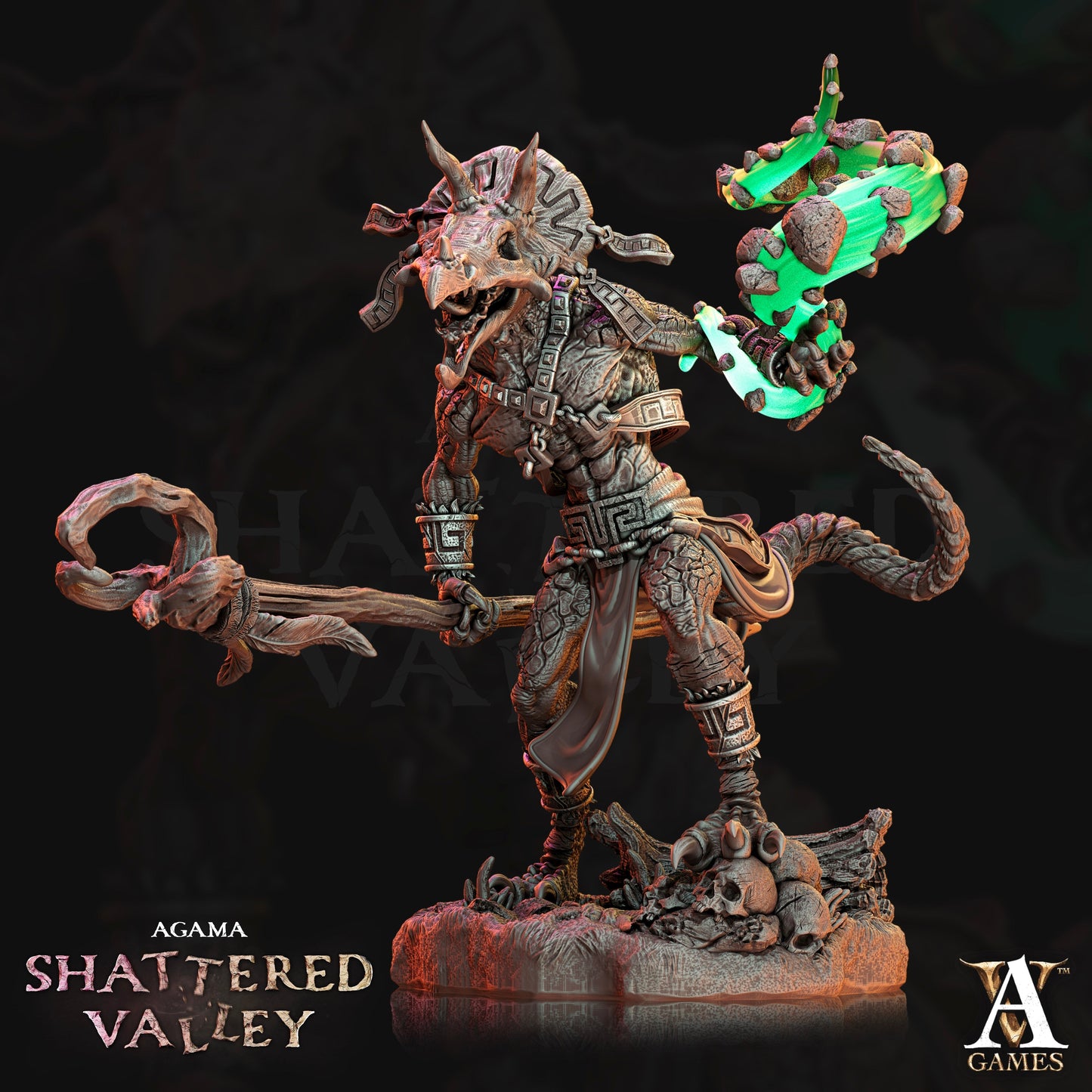 3D Printed Archvillain Games Agama Ajkin Agama Shattered Valley 28 32mm D&D 3D Printing Boss