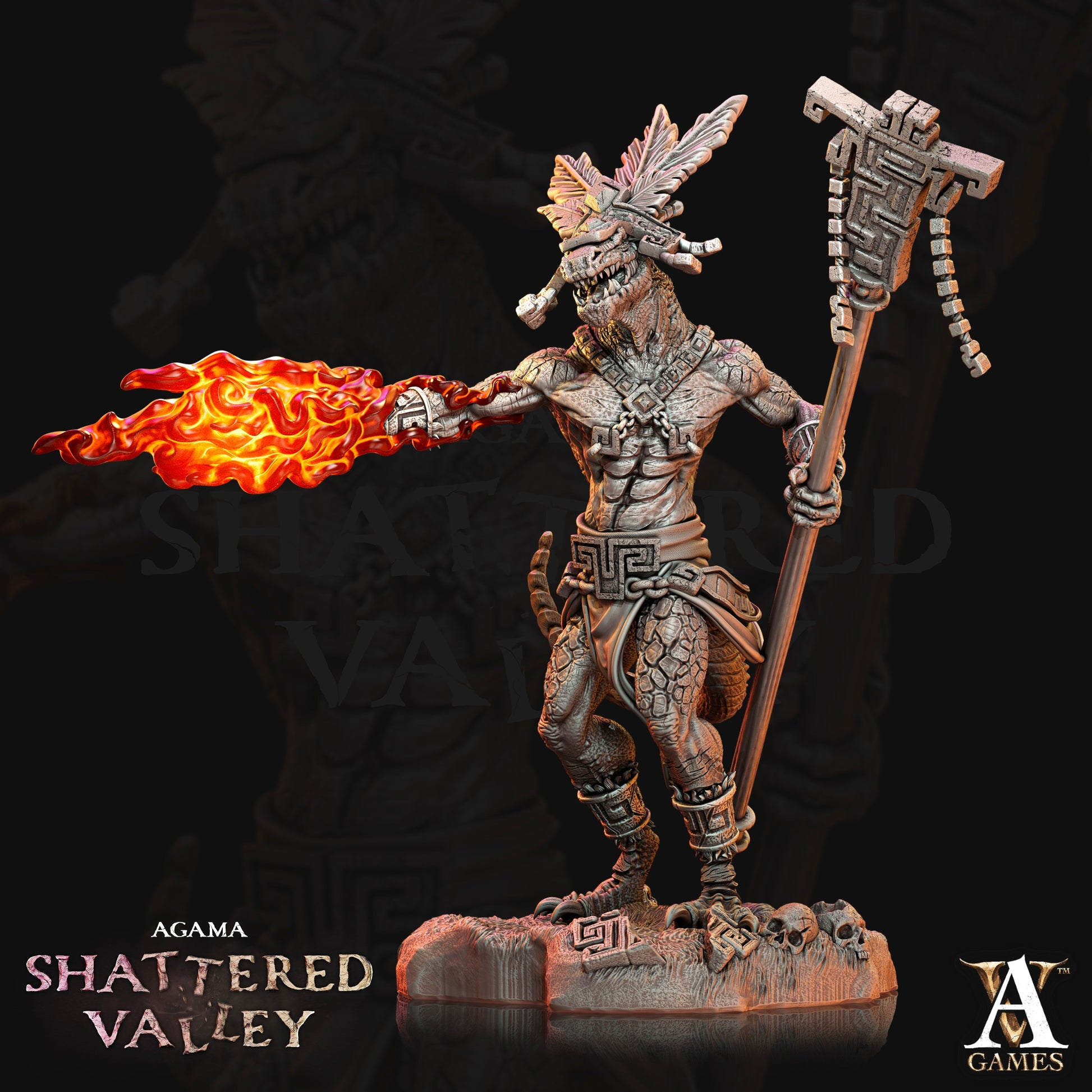 3D Printed Archvillain Games Agama Ajkin Agama Shattered Valley 28 32mm D&D 3D Printing Boss