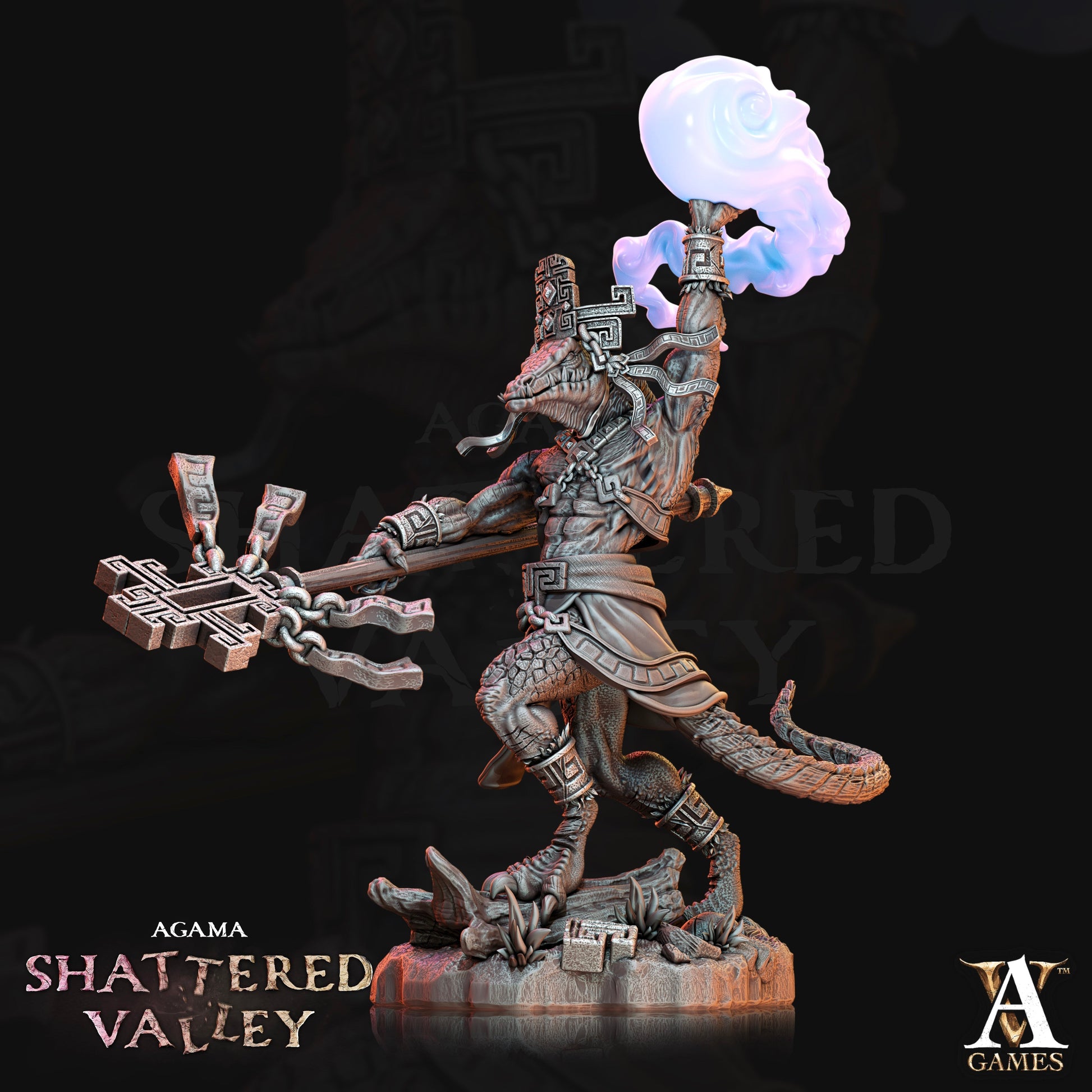 3D Printed Archvillain Games Agama Ajkin Agama Shattered Valley 28 32mm D&D 3D Printing Boss