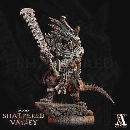 3D Printed Archvillain Games Agama Shattered Valley - Agama Aztical 28mm 32mm D&D 3D Printing Boss