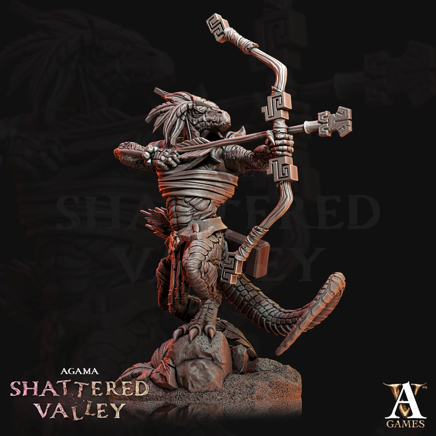3D Printed Archvillain Games Agama Shattered Valley - Agama Jungle Scouts 28mm 32mm D&D 3D Printing Boss