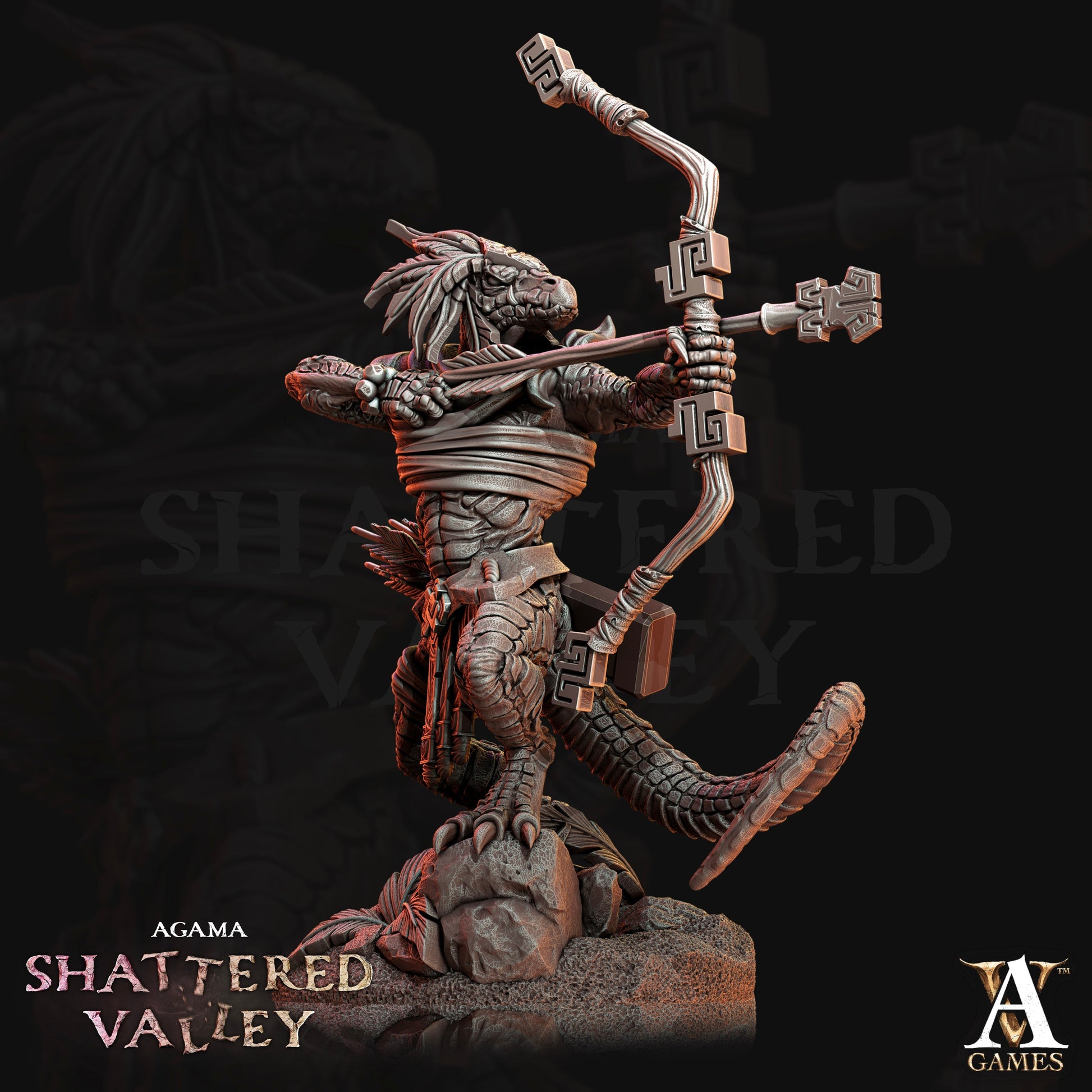 3D Printed Archvillain Games Agama Shattered Valley - Agama Jungle Scouts 28mm 32mm D&D 3D Printing Boss