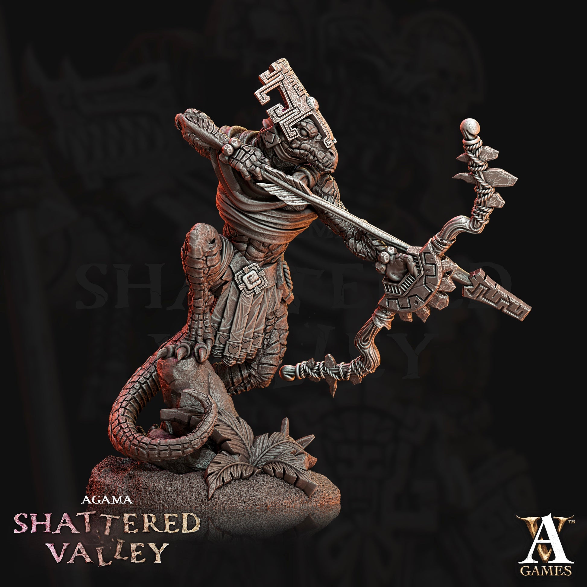 3D Printed Archvillain Games Agama Shattered Valley - Agama Jungle Scouts 28mm 32mm D&D 3D Printing Boss