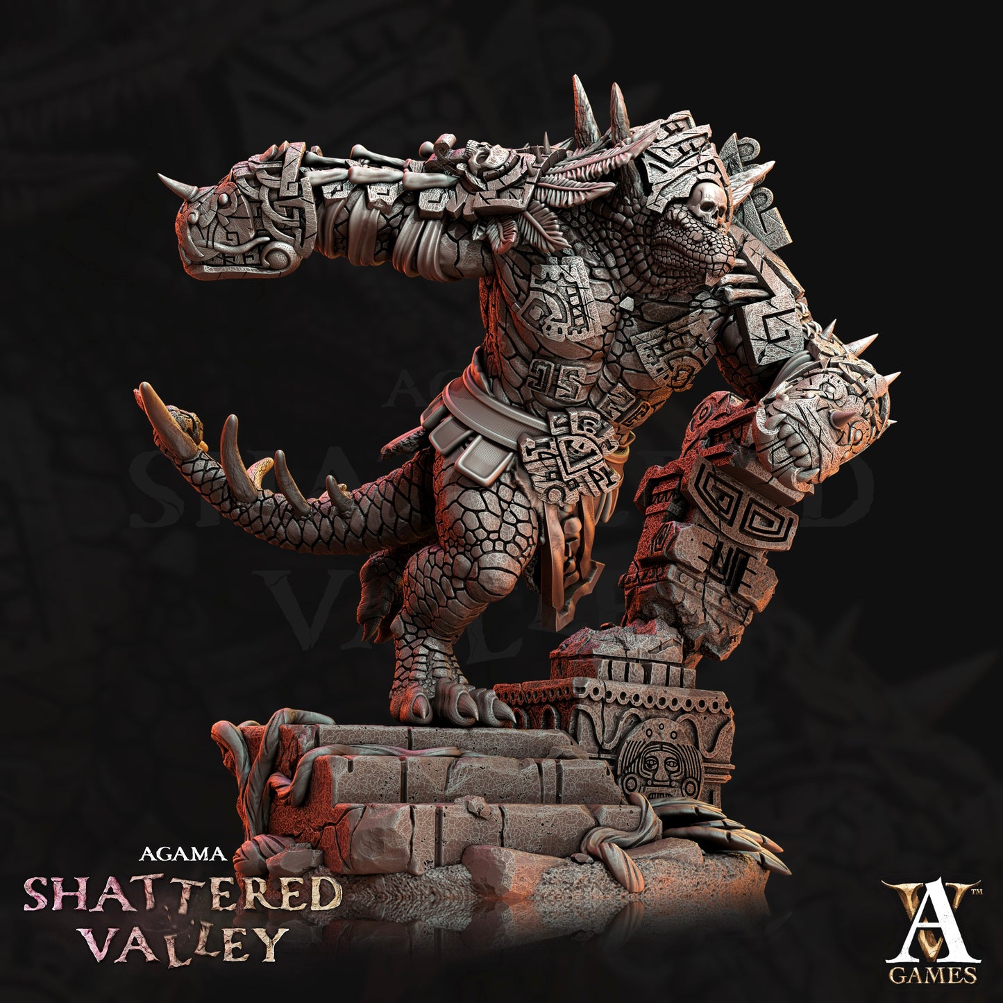 3D Printed Archvillain Games Agama Shattered Valley - Agama Vanquishers 28mm 32mm D&D 3D Printing Boss
