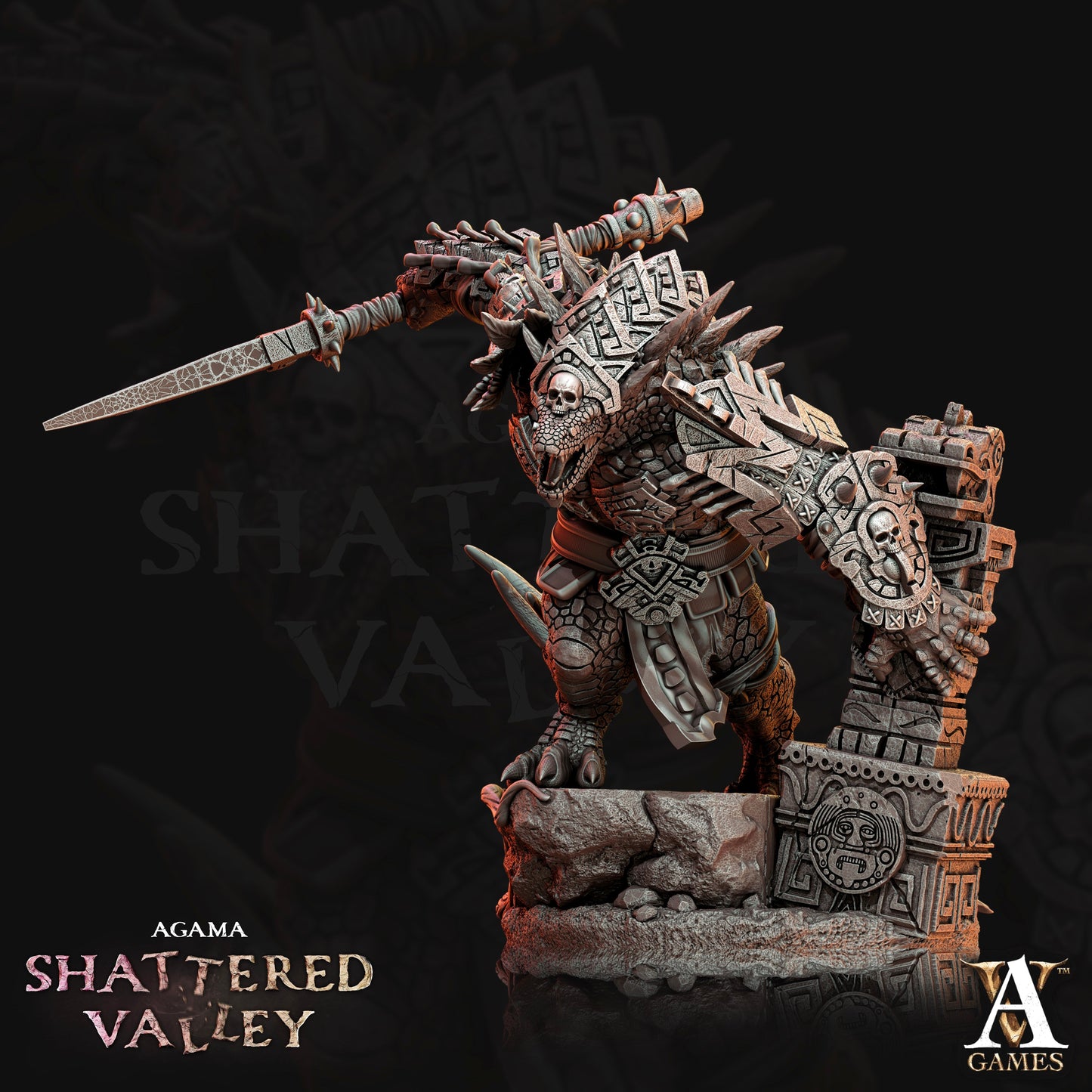 3D Printed Archvillain Games Agama Shattered Valley - Agama Vanquishers 28mm 32mm D&D 3D Printing Boss