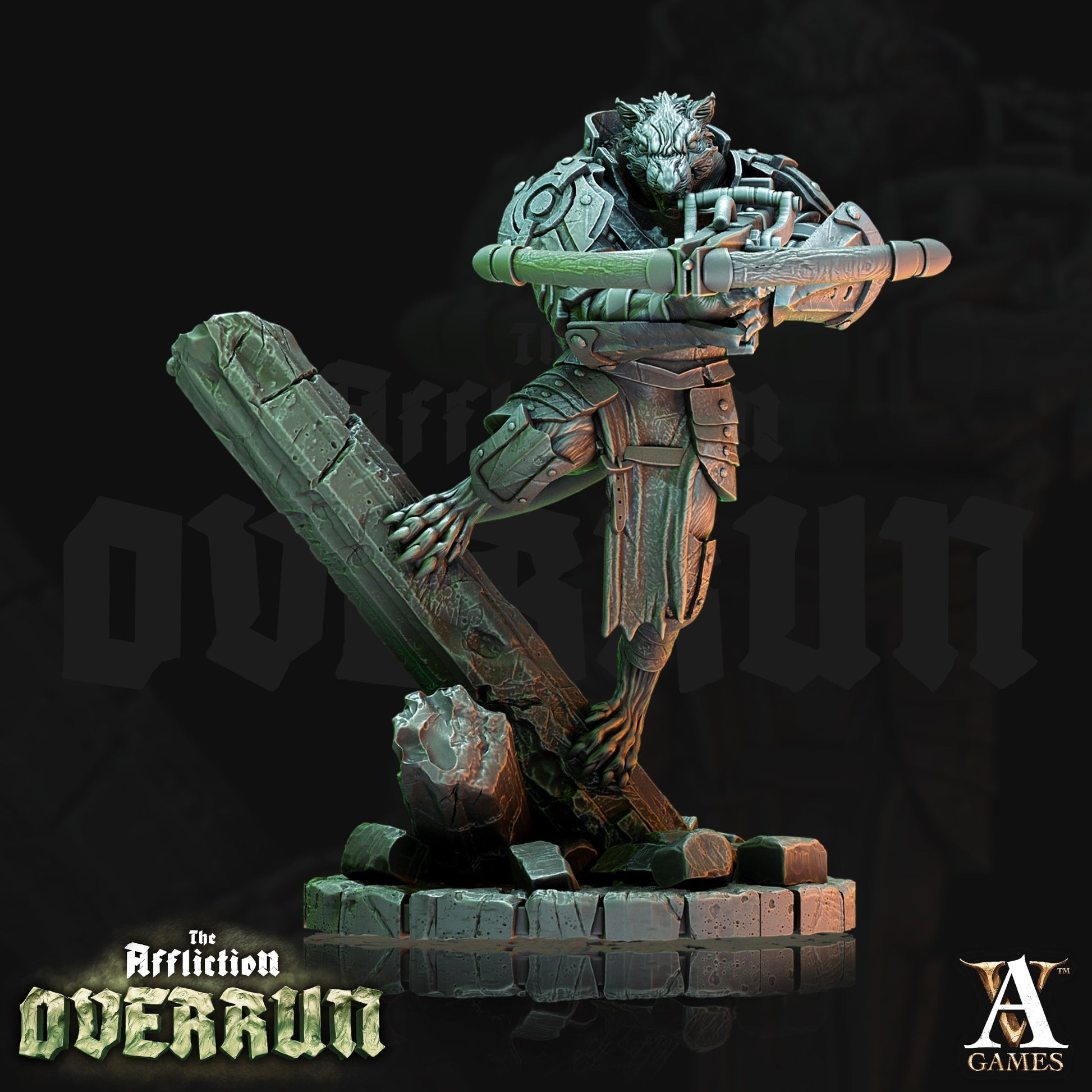 3D Printed Archvillain Games Affliction Overrun - Rat Arbalesters 28mm 32mm D&D 3D Printing Boss