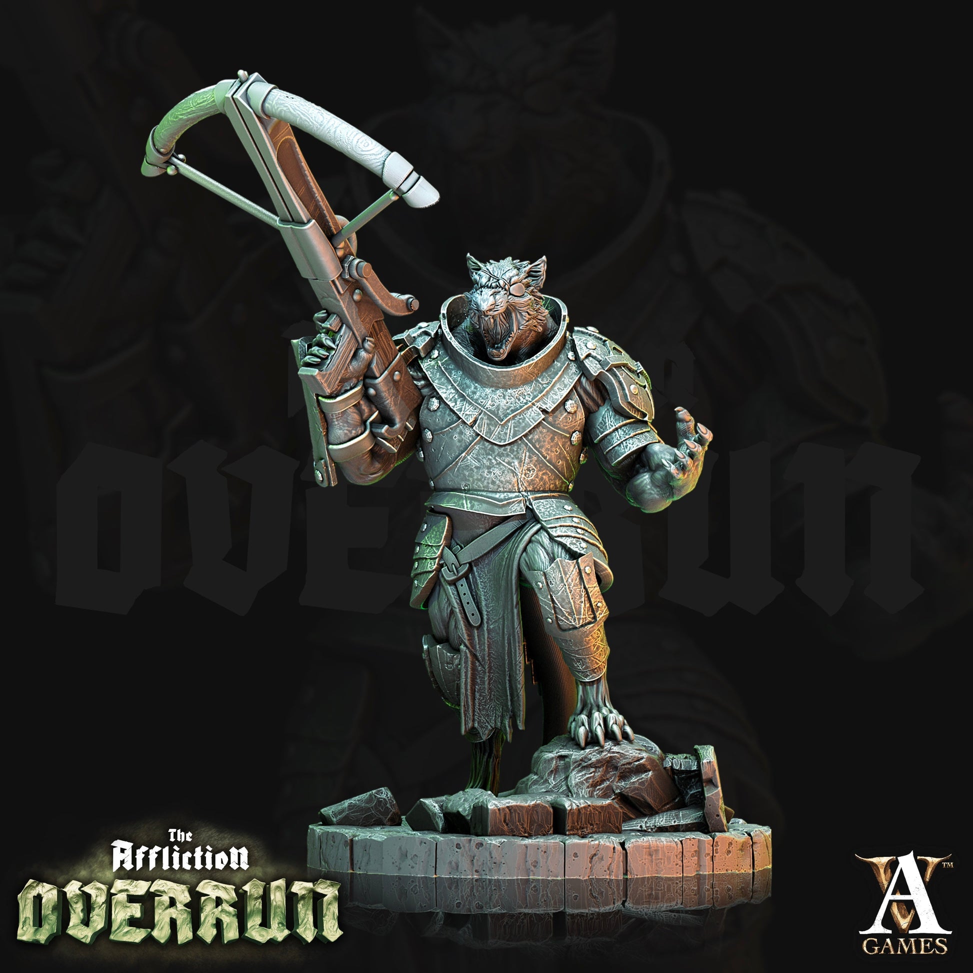 3D Printed Archvillain Games Affliction Overrun - Rat Arbalesters 28mm 32mm D&D 3D Printing Boss