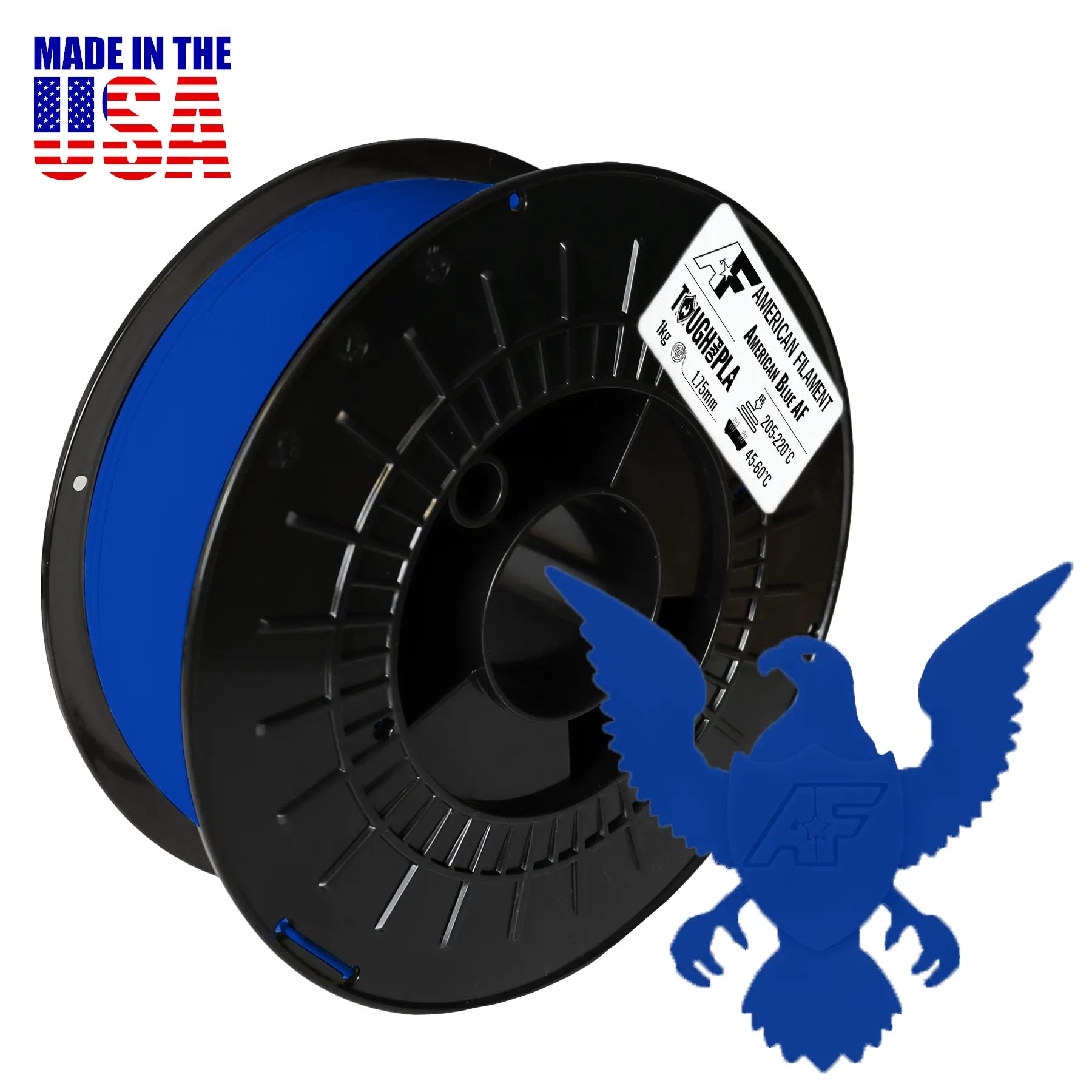 American Blue AF 1.75mm Tough Pro PLA+ Filament Made in the USA!   Tough Pro PLA+   3DPrintiverse.com