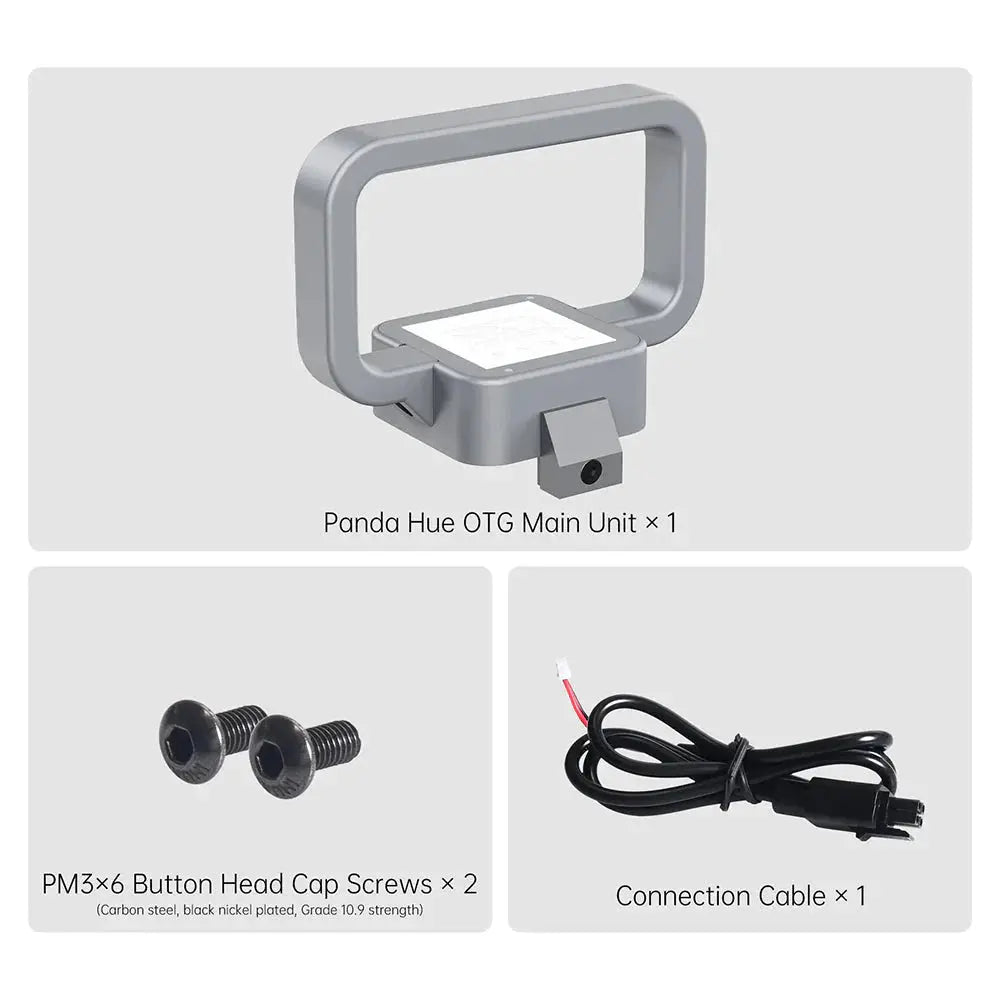 BIQU Panda Hue OTG - CNC Machined DIY Translucent Handle with LED for lifting and hiding wires on A1 Mini   3D Printer Accessories   3DPrintiverse.com