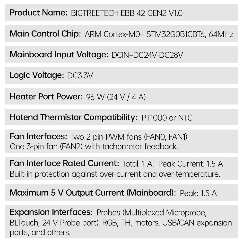 BTT EBB36 / EBB42 GEN 2 USB and CAN bus Klipper Expansion PCB High Temp      3DPrintiverse.com
