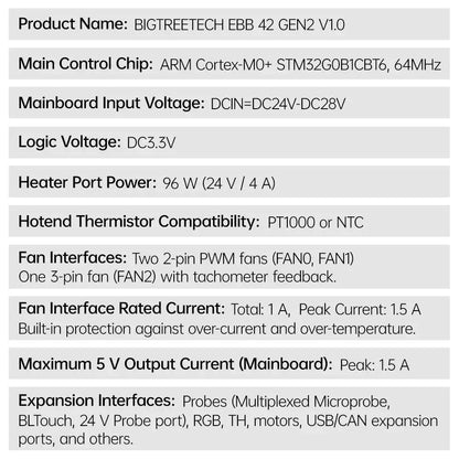 BTT EBB36 / EBB42 GEN 2 USB and CAN bus Klipper Expansion PCB High Temp      3DPrintiverse.com