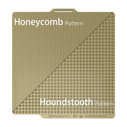Biqu Panda Designer Series Build Plate for Bambu Labs P1, P2, A1 and X1 - Double Sided Honeycomb and Houdstooth   3D Printer Accessories   3DPrintiverse.com
